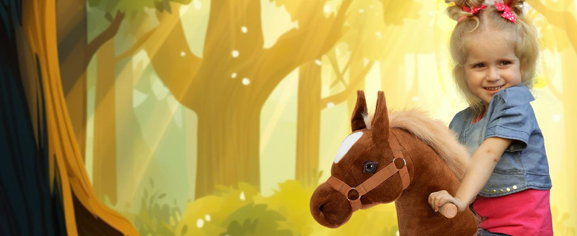 Miweba Pony Amadeus | Spiel Pferd für Kinder - Schaukelpferd - Stehpferd zum draufsitzen - Reitpferd - Indoor & Outdoor - Rücklaufbremse - 3-5 Jahre