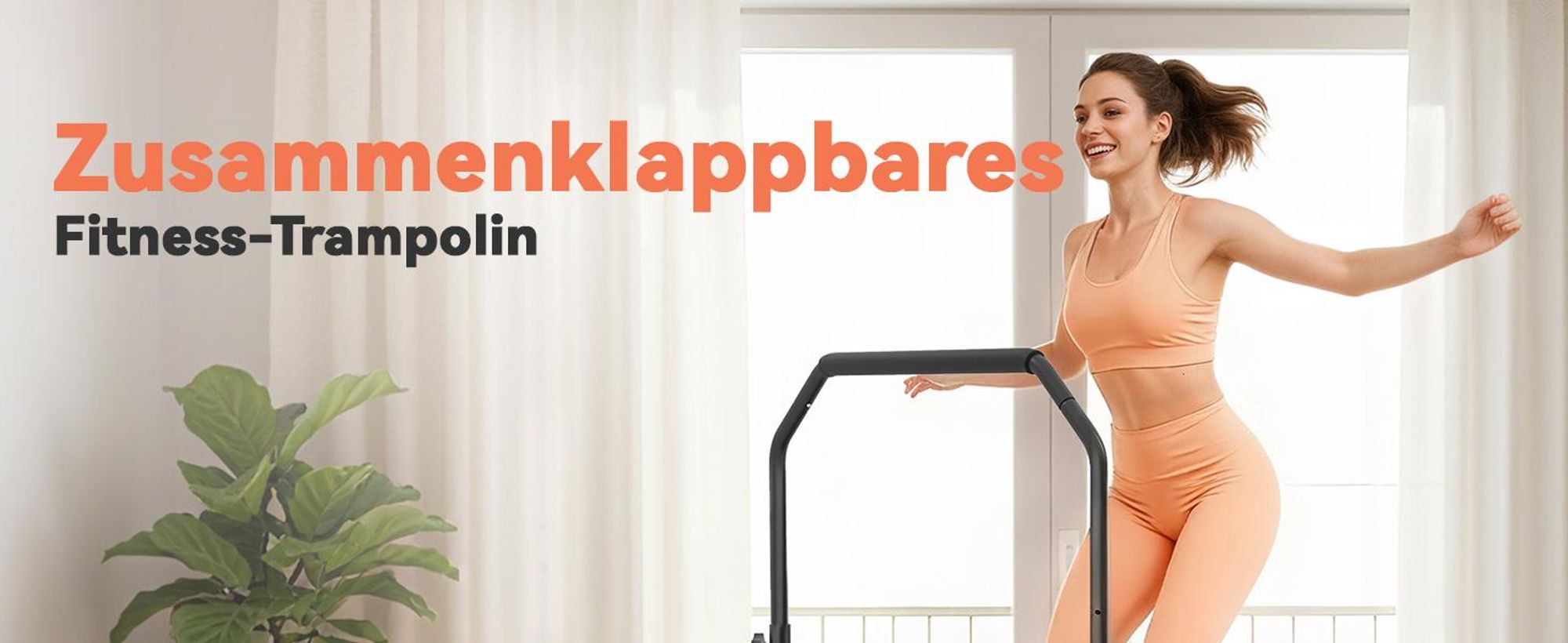 SPORTNOW Fitness Trampolin klappbar Ø114cm Mini Trampoline mit 5 Handgriffstufen