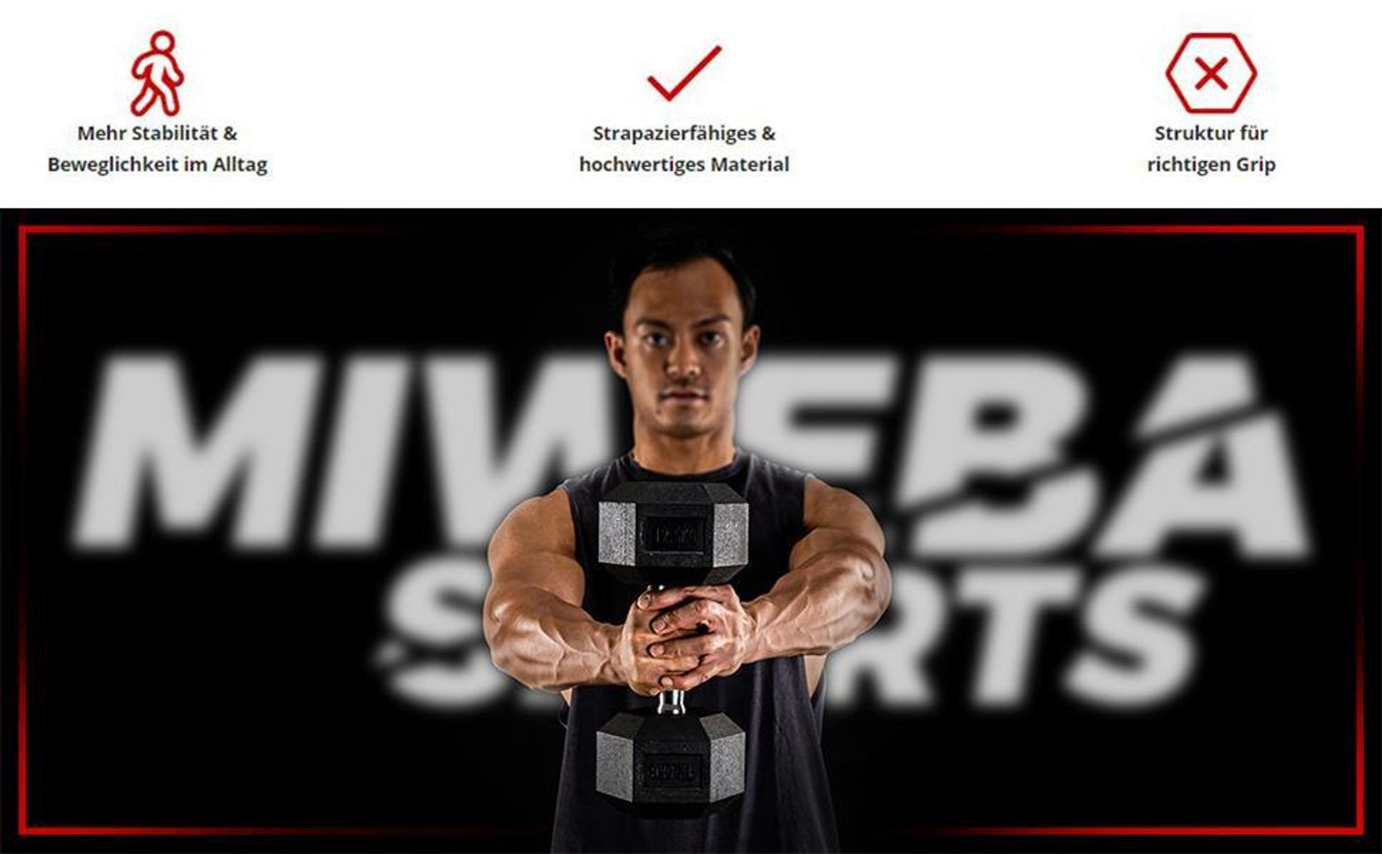 Miweba Sports Hexagon Kurzhantel 2er Set HGH100 | Gusseisen Hantel - Krafttraining - Workout - Fitnesstraining - Gewichte - Gymnastikhanteln (2,5 kg)