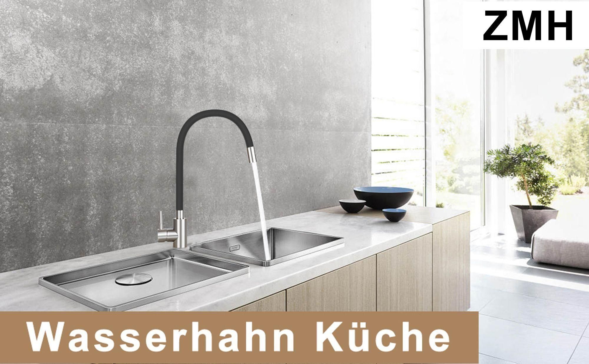 ZMH Küchenarmatur Wasserhahn Küche Hochdruck Armatur Edelstahl Mischbatterie 360°Schwenkbar Spültischarmatur Küchenwasserhahn flexibler spülarmature