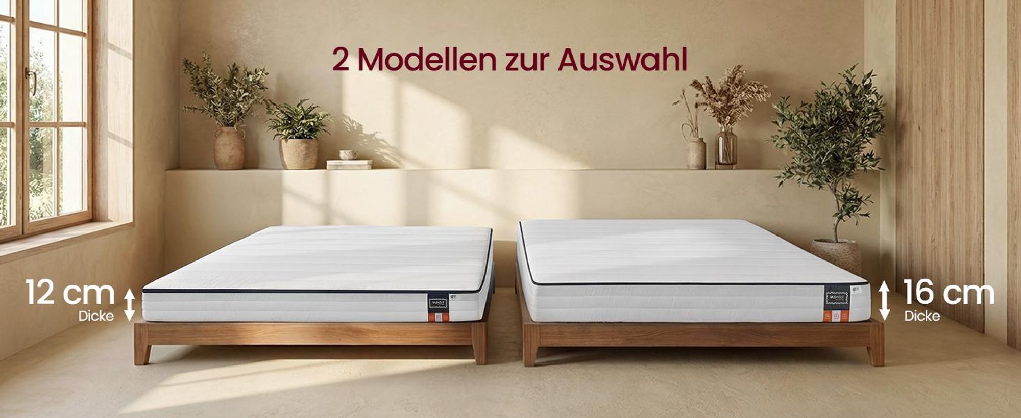 VASAGLE Matratze 160 x 200 x 16 cm, Gel-Memory-Schaum, 7-Zonen, mittelfest, abnehmbarer Bezug, atmungsaktiv, weiß