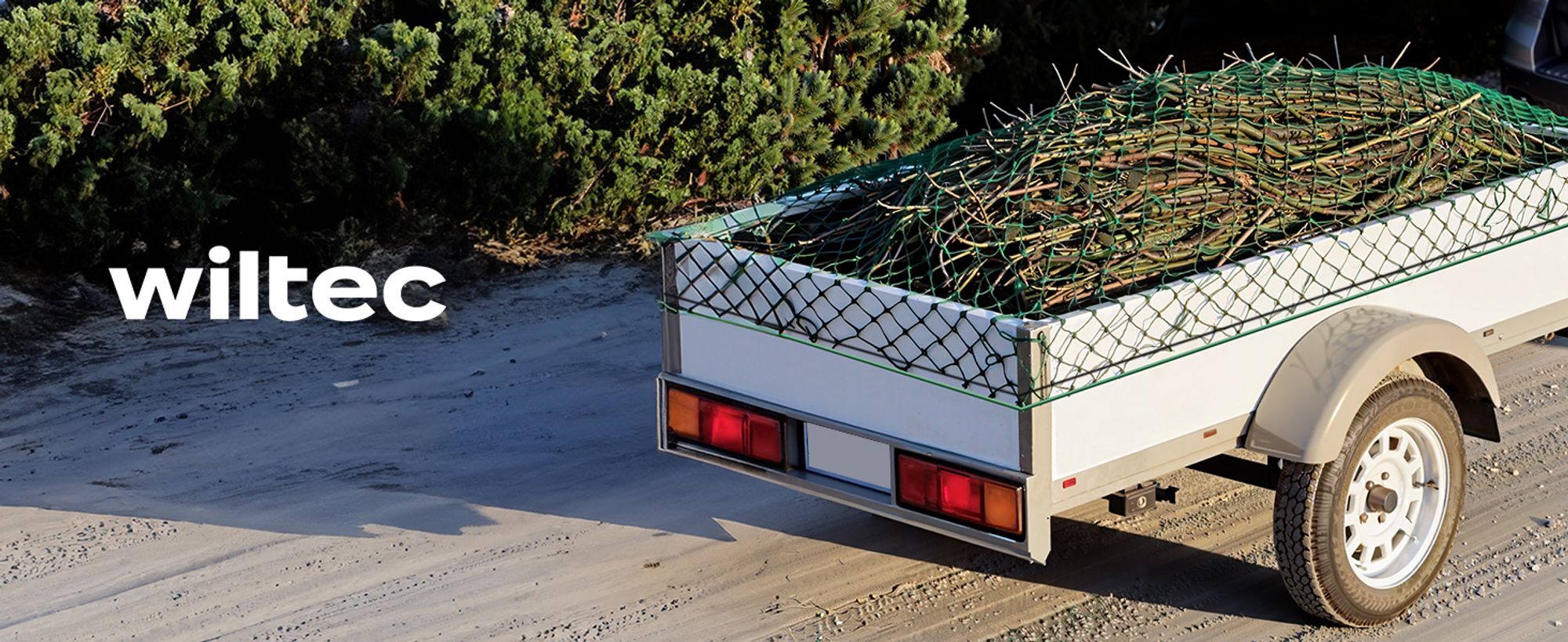 Wiltec Ladungssicherungsnetz 3x6 m Grün Masche 4,5x4,5 cm Stärke 3 mm Polypropylen Transportnetz für Anhänger mit Randkordel Polypropylen Witterungsbeständig Ladung Sicherheit