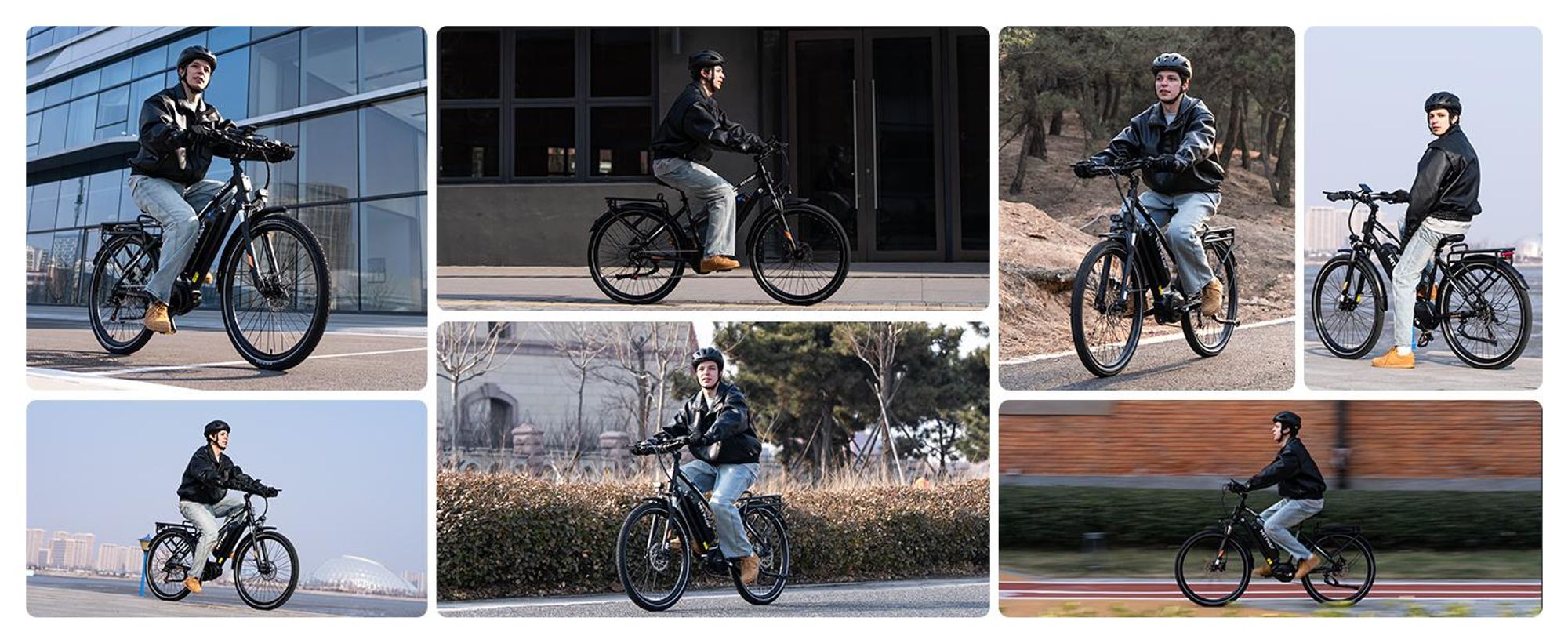 HITWAY BK-U1 E-Bike mit Mittelmotor, bis zu 180 km Reichweite, 36V 13Ah Akku, 27,5" × 2,2" Reifen, 7-Gang, 25 km/h, Federgabel, Scheibenbremsen