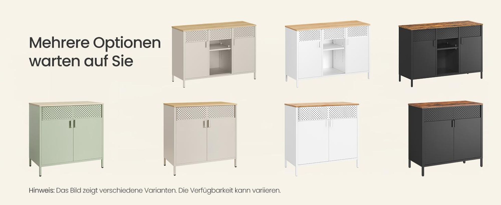SONGMICS Aufbewahrungsschrank, Metallschrank, Schrank mit Doppeltür, Sideboard