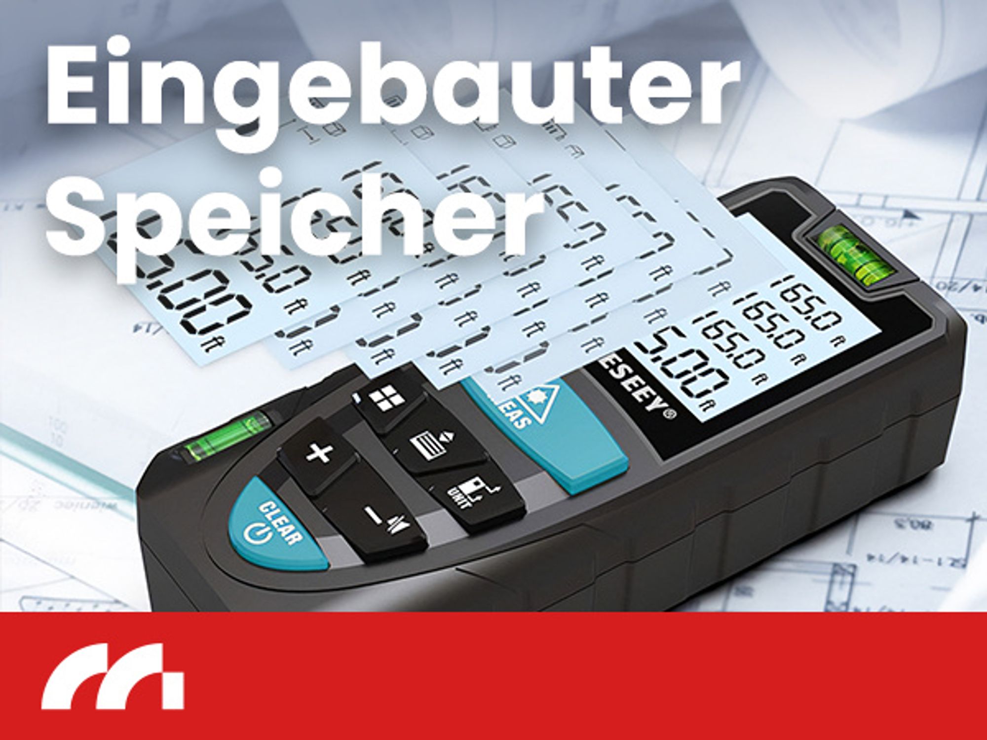 MalTec Laser-Entfernungsmesser 50m Digitaler Winkelmesser Level Wasserwage Präzisionsinstrument mit Etui