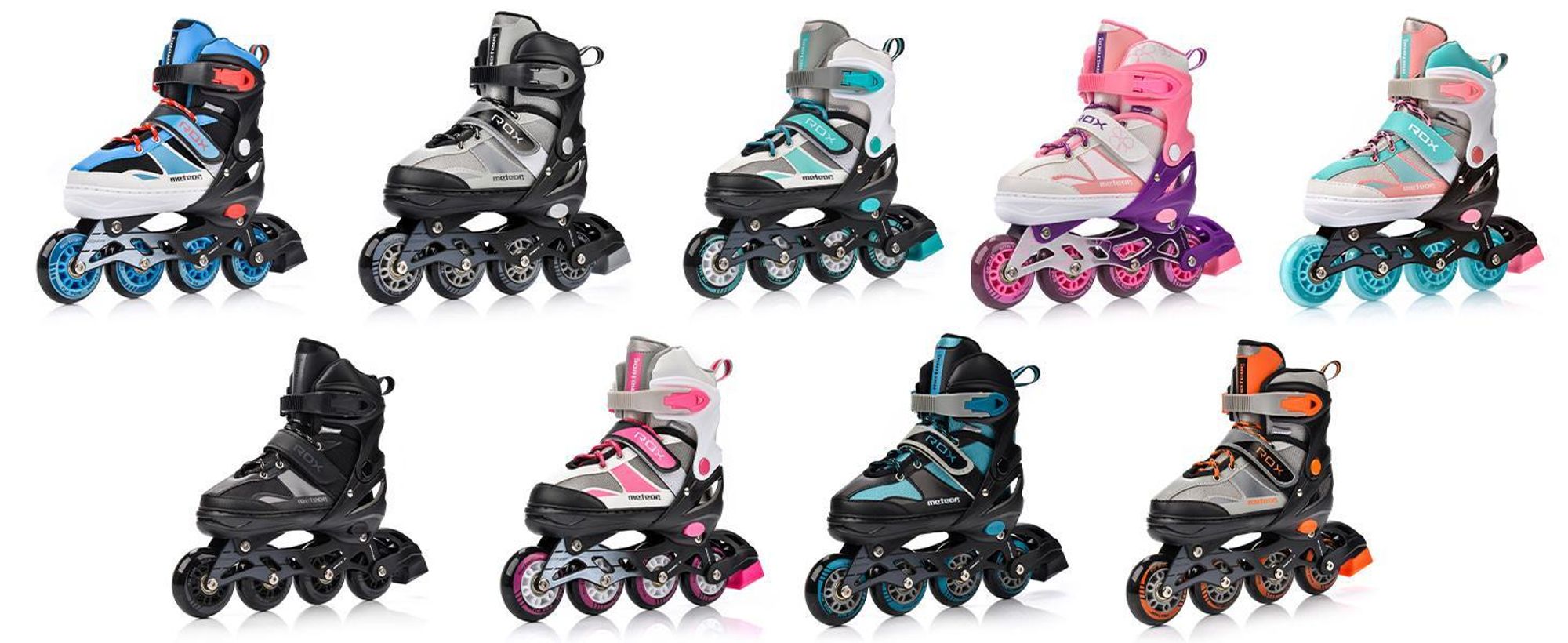 meteor ROX Inlineskates Kinder Inliner Rollschuhe Roller Blades Quad Skates Kinder Inlineskates S 30-33 türkis