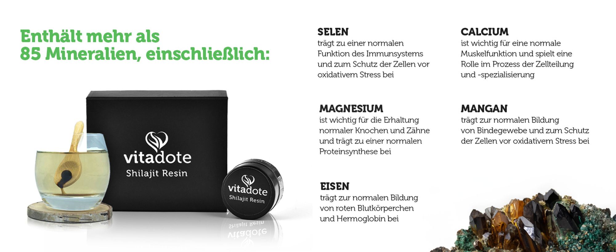 Shilajit-Harz enthält mehr als 85 Mineralien, die gut für die allgemeine Gesundheit sind