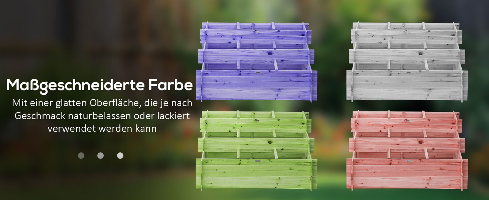Outsunny Hochbeet, 3-stufige Blumenkasten, Pflanzenbeet, Kräuterbeet für Garten