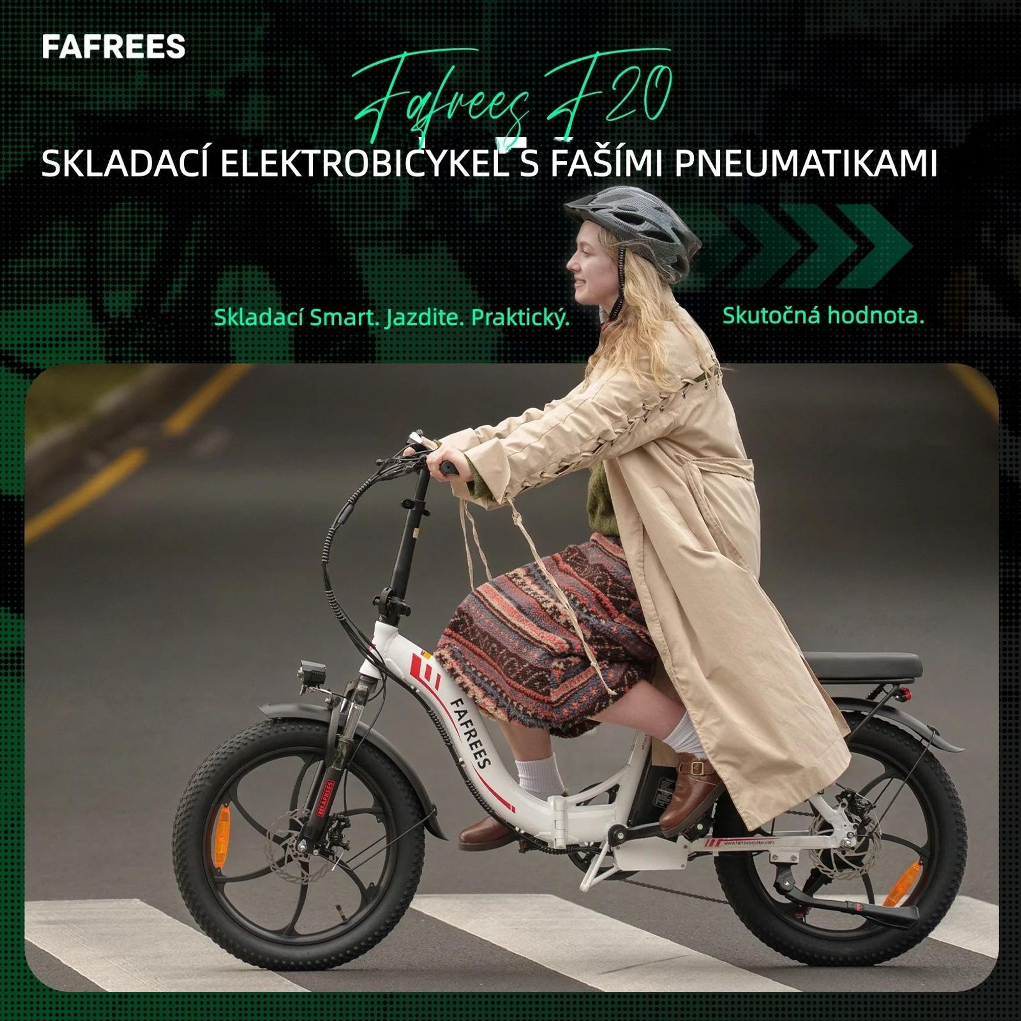 FAFREES F20 E-bike - Motor 250W, Batéria 36V18Ah, 20 Palcové Mechanická Kotúčová Brzda - Sivá