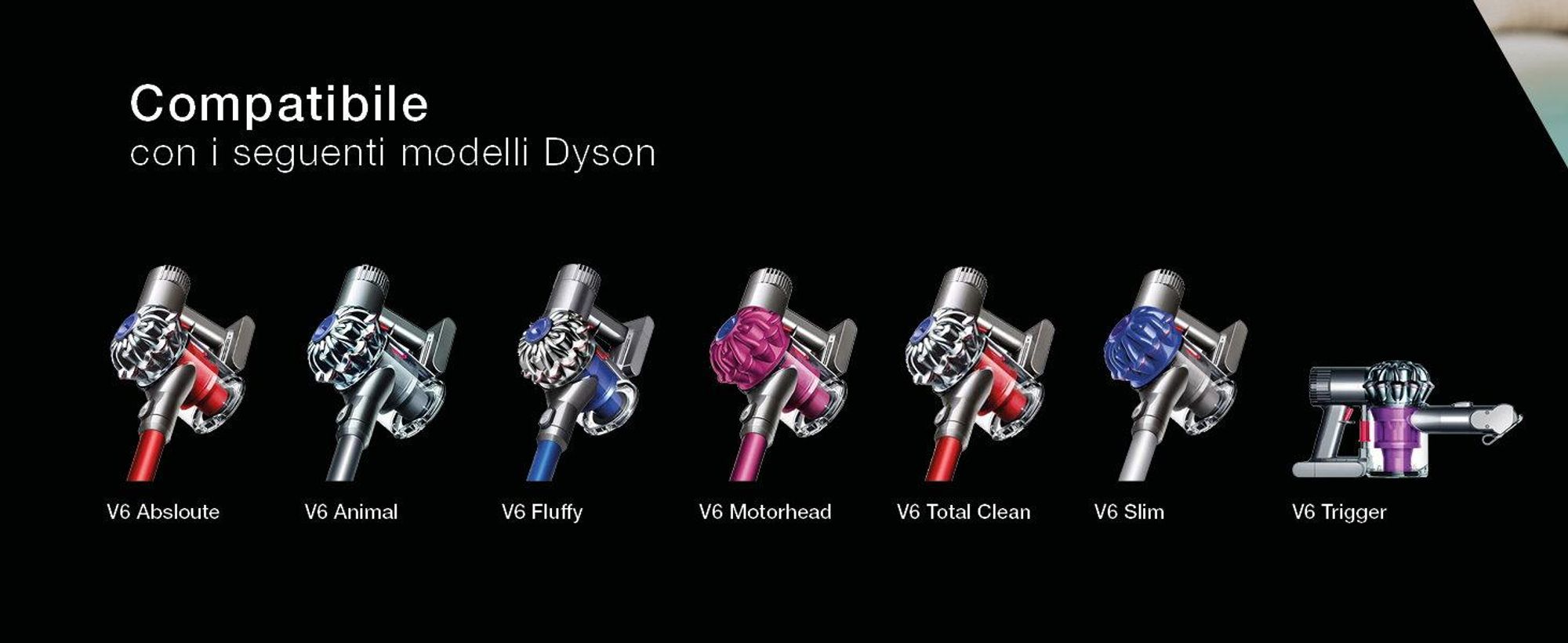 CELLONIC 1x Batteria per Aspirapolvere Compatibile con Dyson V6, V6 Baby Child, V6 Baby plus Child, V6 – (2000mAh, 21.6V)