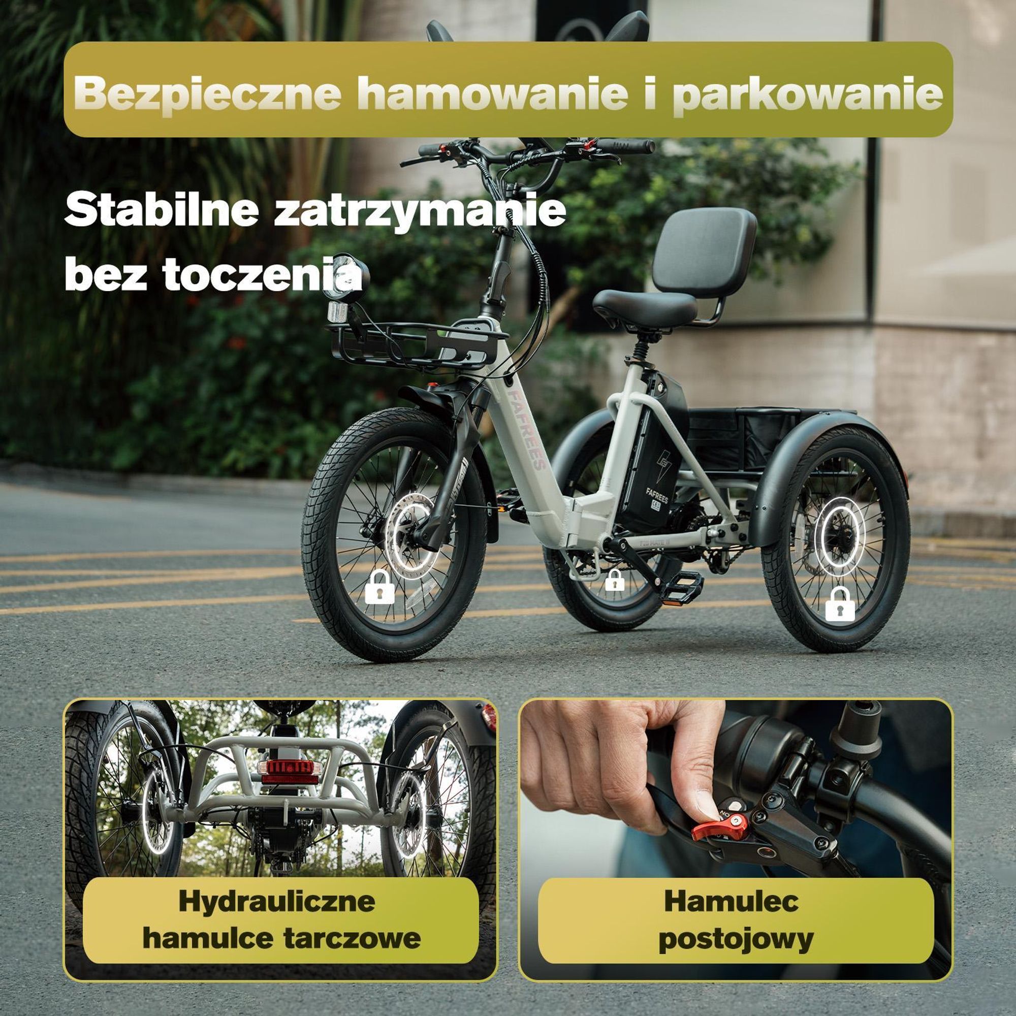 Rower elektryczny FAFREES F20 Mate II - Silnik 250W Akumulator 48V25AH 20 Calowe Opony Hydrauliczny hamulec tarczowy - Zielony wojskowy