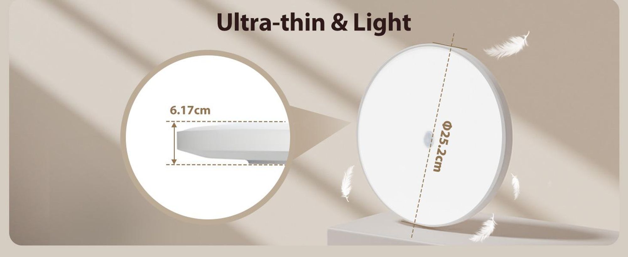 Great Jacob LED Deckenleuchte mit Bewegungsmelder Dämmerungssensor 18W Deckenlampe 2430lm 4000K Neutrales Licht, Ø25,2cm