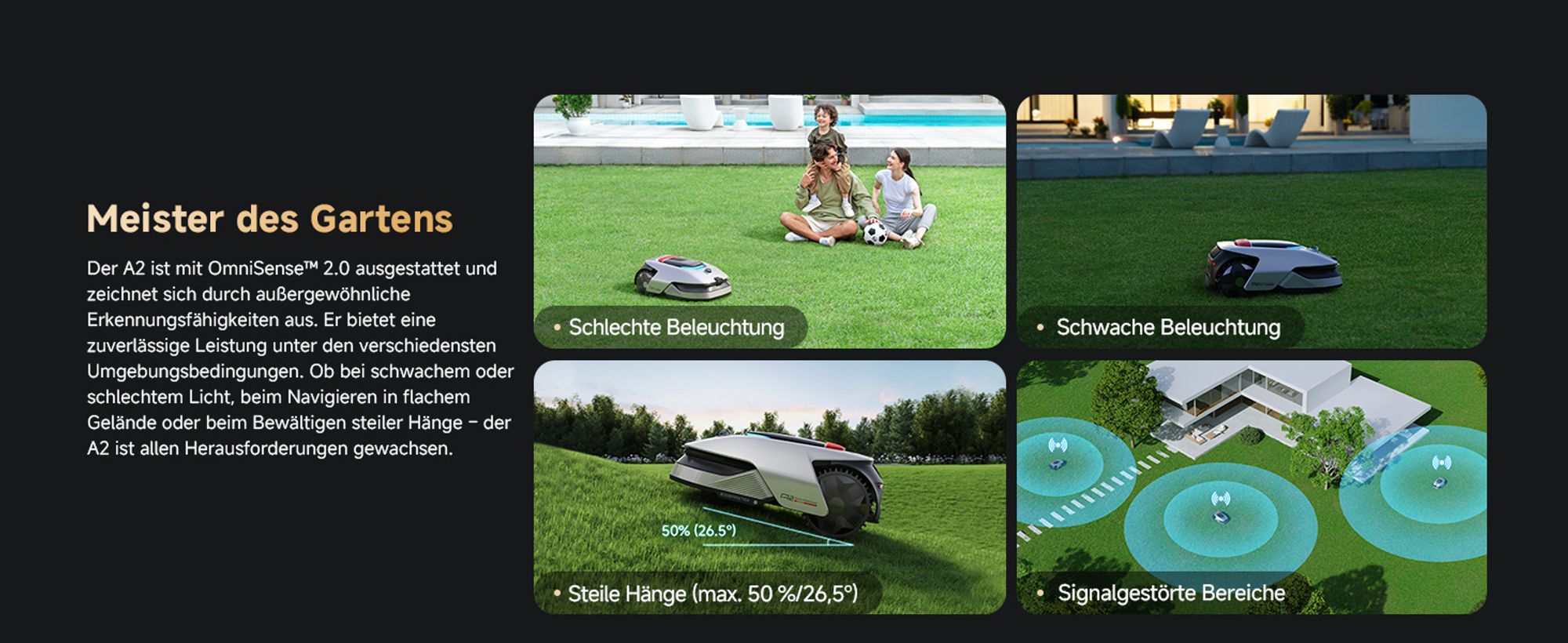 DREAME A2-3000+Rasenmäher-Garage Combo,Auto-Begrenzungseinrichtung,Dual-Fusion-Kartierung,OmniSense™-2.0-Hindernisvermeidung,EdgeMaster™-Schneidsystem