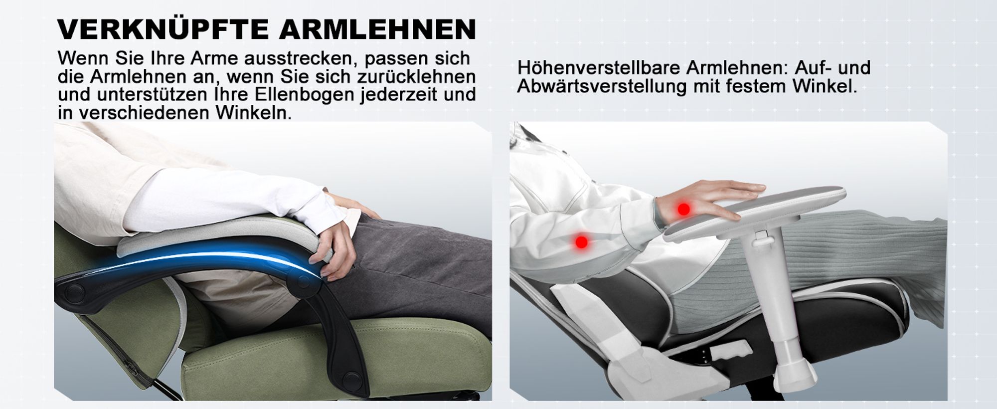 PLAYER Gaming Stuhl Ergonomischer Gaming Sessel Schreibtischstuhl PC Gamer Racing Stuhl mit Stoffoberfläche, Federsitzkissen, Verbindungsarmlehnen
