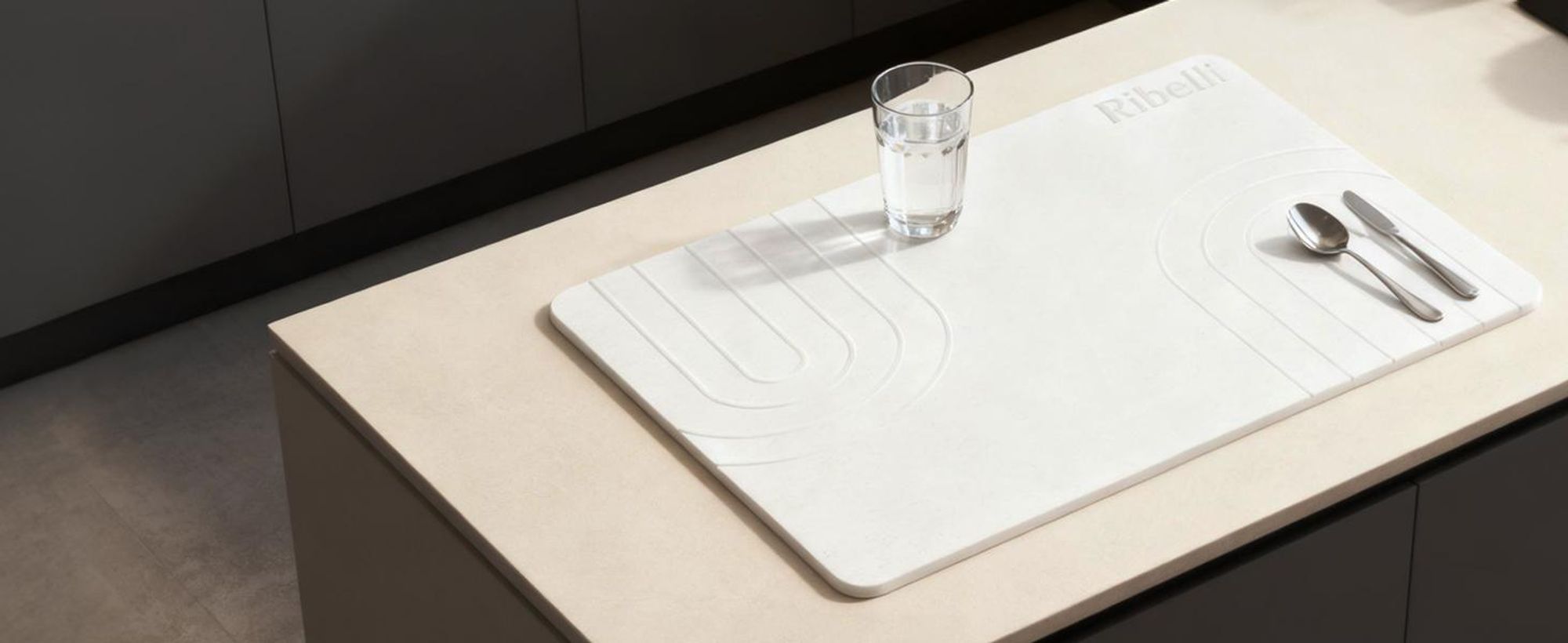 Ribelli Badematte Kieselgur-Matte, Kieselgur Badematte Rutschfest Kieselgur, 60 x 39 cm, 100% Natürlich Stein Bodenmatte