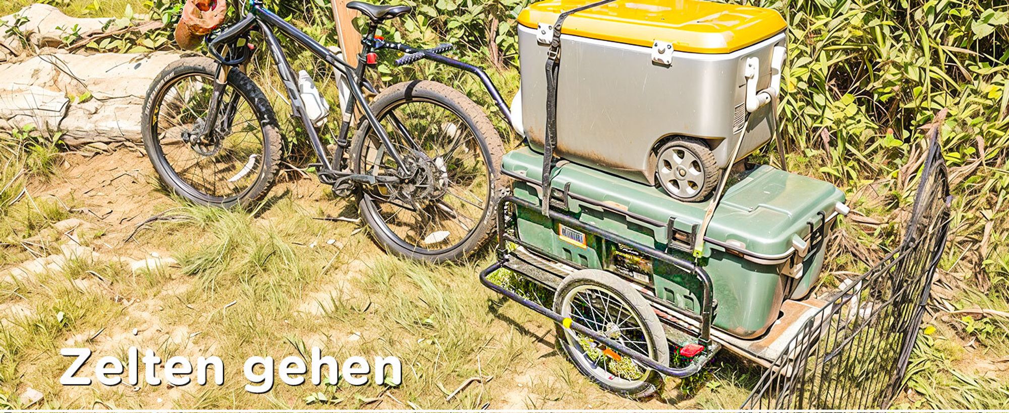 HOMCOM Fahrradanhänger Lastenanhänger 40 kg Belastbarkeit klappbar Stahl