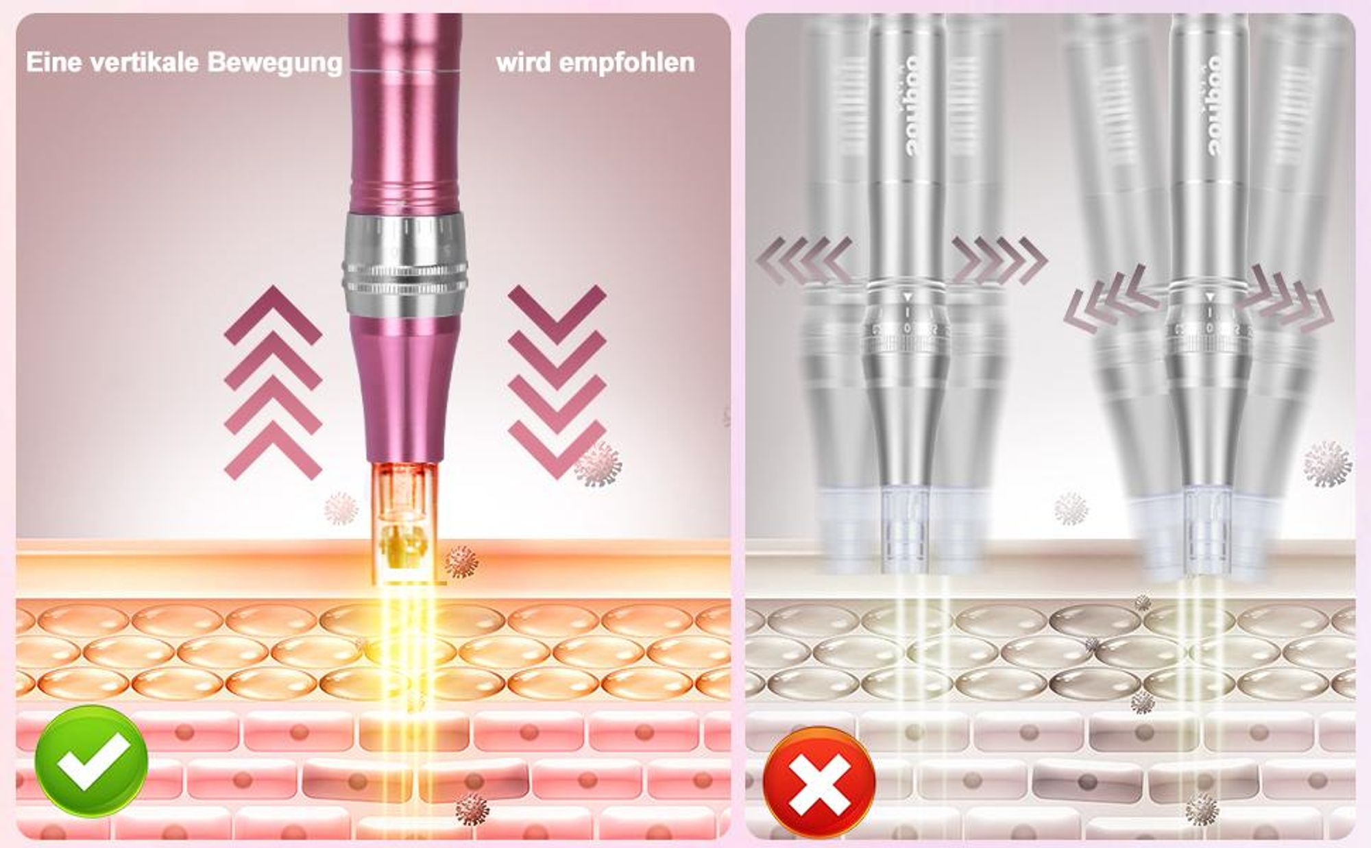 Cool-i® Mikromassage-Hautpflegegerät mit 7 LED-Farben, 9 Stufen, LCD & 12 Aufsätzen – Für kosmetische Gesichtspflege und ebenmäßigen Teint, Modell:V2