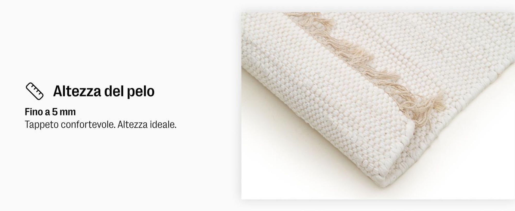 benuta tappeto in cotone Tom Nero/Bianco 80x250 cm passatoia scandinava per soggiorno cotone rettangolare