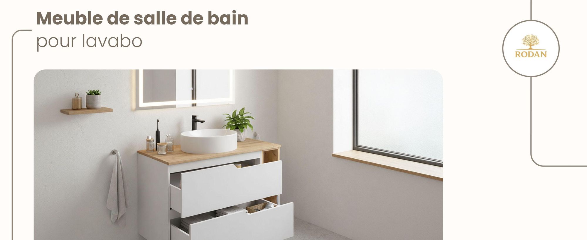 RODAN, meuble de salle de bain, armoire moderne, meuble sous vasque, meuble sous lavabo