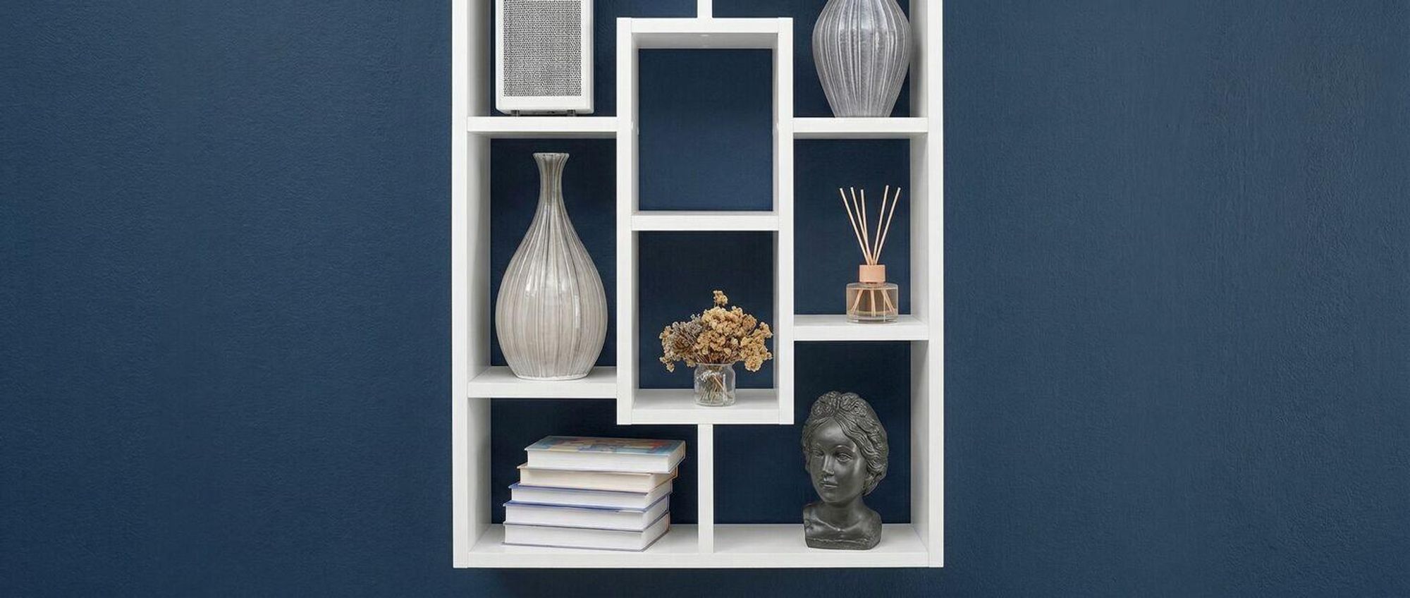 tectake® Wandregal Kassandra 85 x 48 x 16 cm