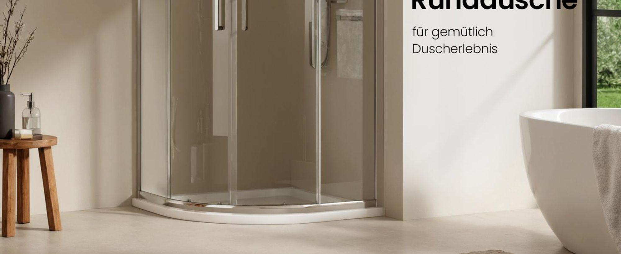 EMKE Duschkabine 90 x 90 x 195 cm Viertelkreis Duschabtrennung Schiebetür 5mm ESG Sicherheitsglas, Nano-Beschichtung