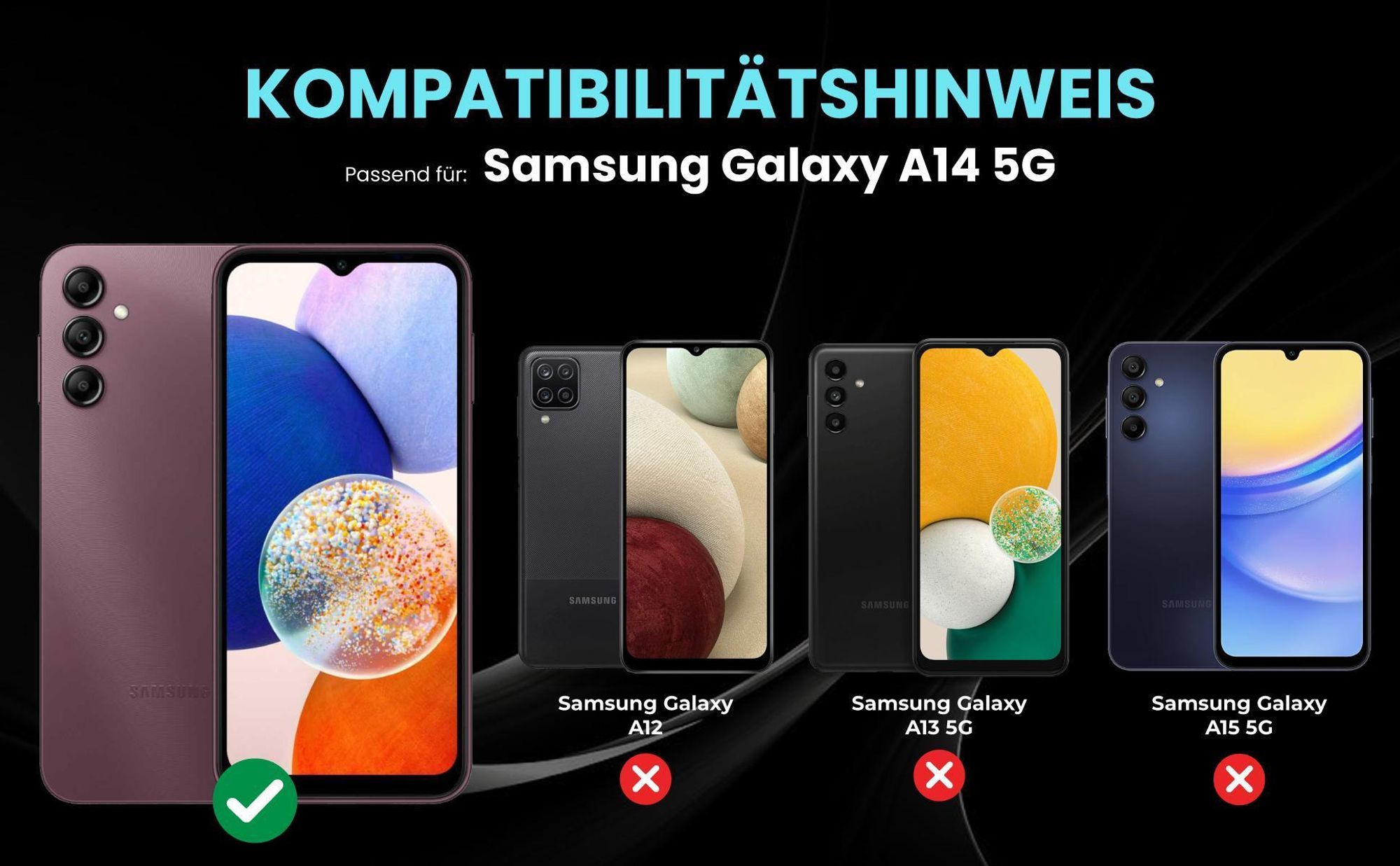 Kompatibilitätshinweise Hülle für Samsung Galaxy A14 5G