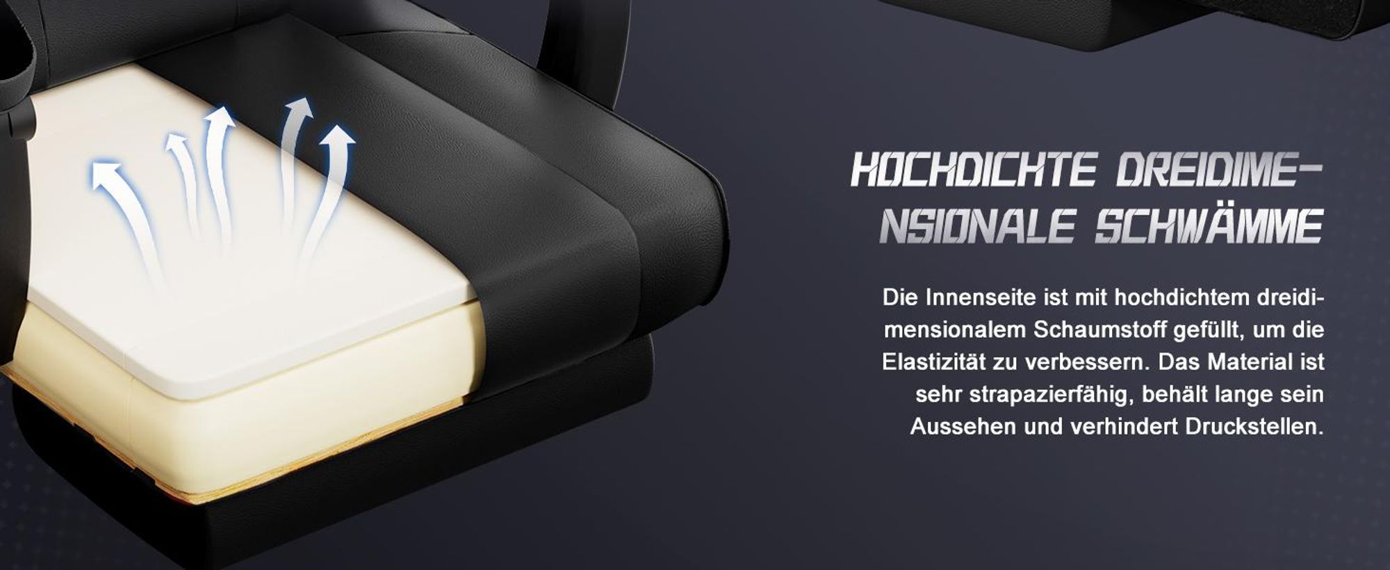 Aiibot Gaming Stuhl, Ergonomischer Gaming Sessel,Schreibtischstuhl,Gamingstuhl mit Fußstütze,Gaming stuhl 150 kg,verstellbare Rückenlehne,Schwarz