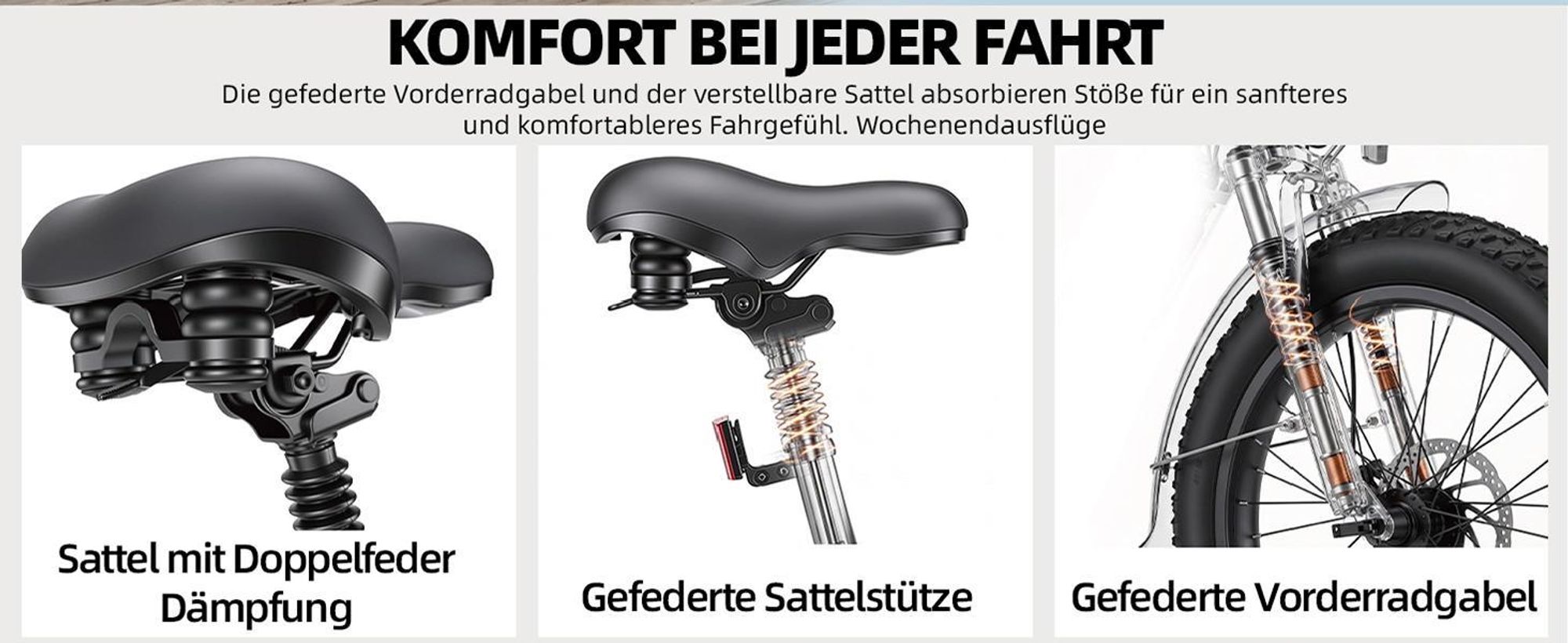 20" LCD E-Bike Elektrofahrrad 20 Zoll, 48V 15Ah Klappräder für Lange Reichweite bis 120KM, All-Terrain Ebike Herren für MTB, Pedelec E-bike 60N·M Grau