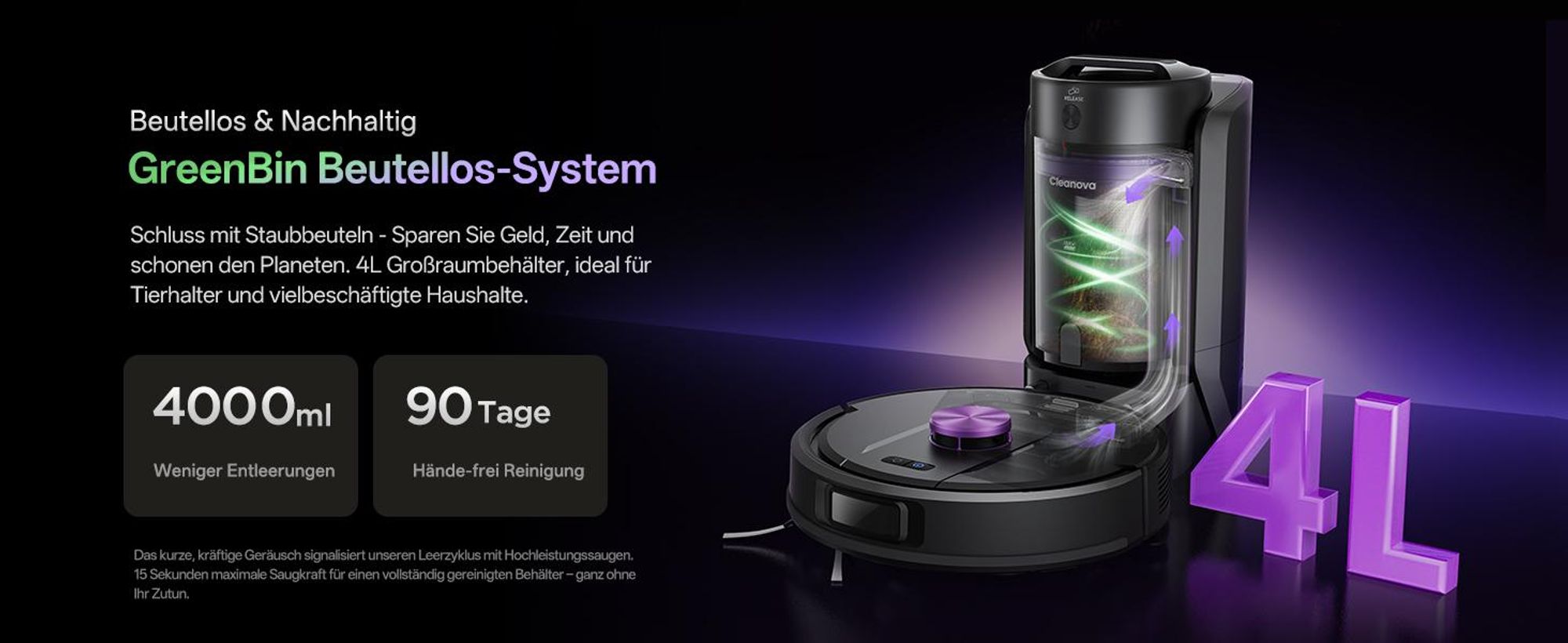 Vactidy W15+ 3-in-1 Nass Trocken Saugroboter mit Absaugstation, 10000Pa/180Min/4L, Roboter Staubsauger mit Wischfunktion (LiDAR-Navigation & WatchAPP)