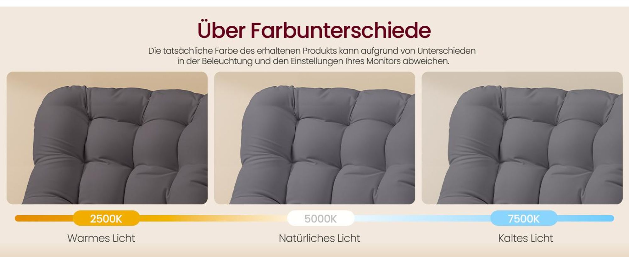 VASAGLE Relaxsessel mit ausziehbarer Fußstütze, Schaukelsessel, abnehmbares Kissen, Stahlgestell, bis 136 kg, grau