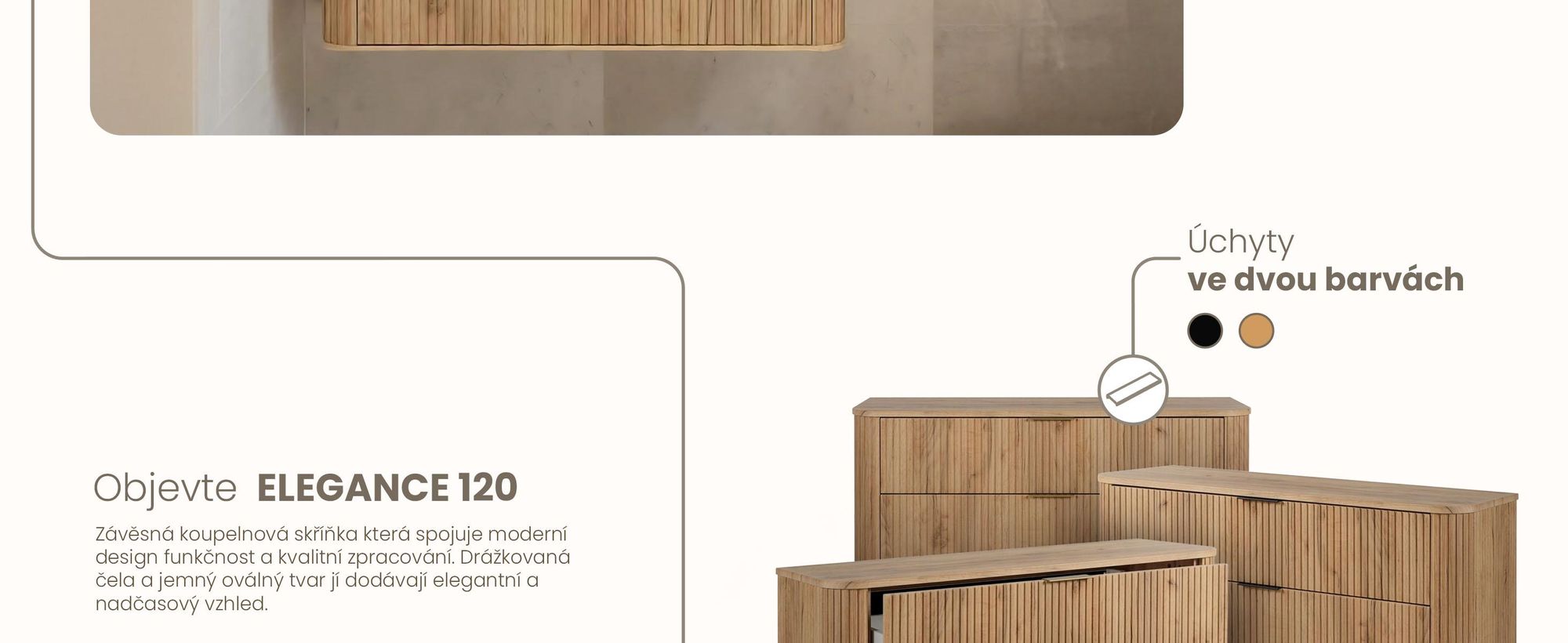 Koupelnová Skříňka 120 CM Hnědý Mat MDF 2 Zásuvky