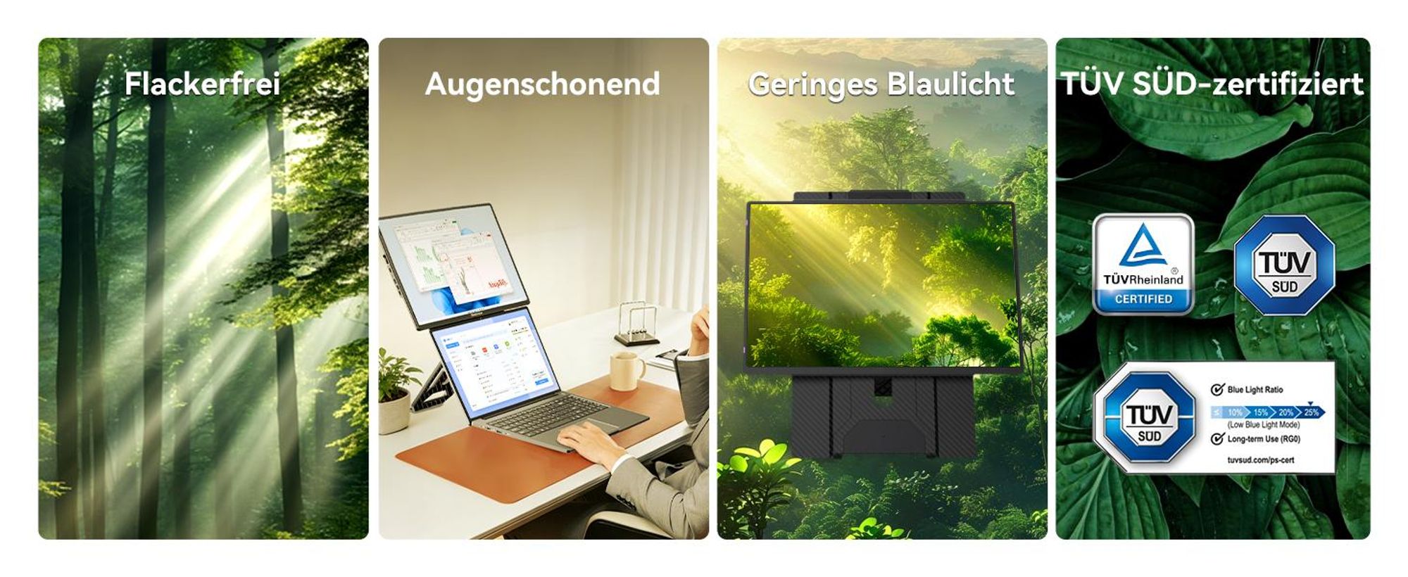 Blackview Table 9 mit Aurabass3 Bluetooth-Box, 16 Zoll FHD tragbarer Monitor, 650g, SÜD , 360° Drehständer, Plug&Play, Kompatibel mit Mac/Win/Android