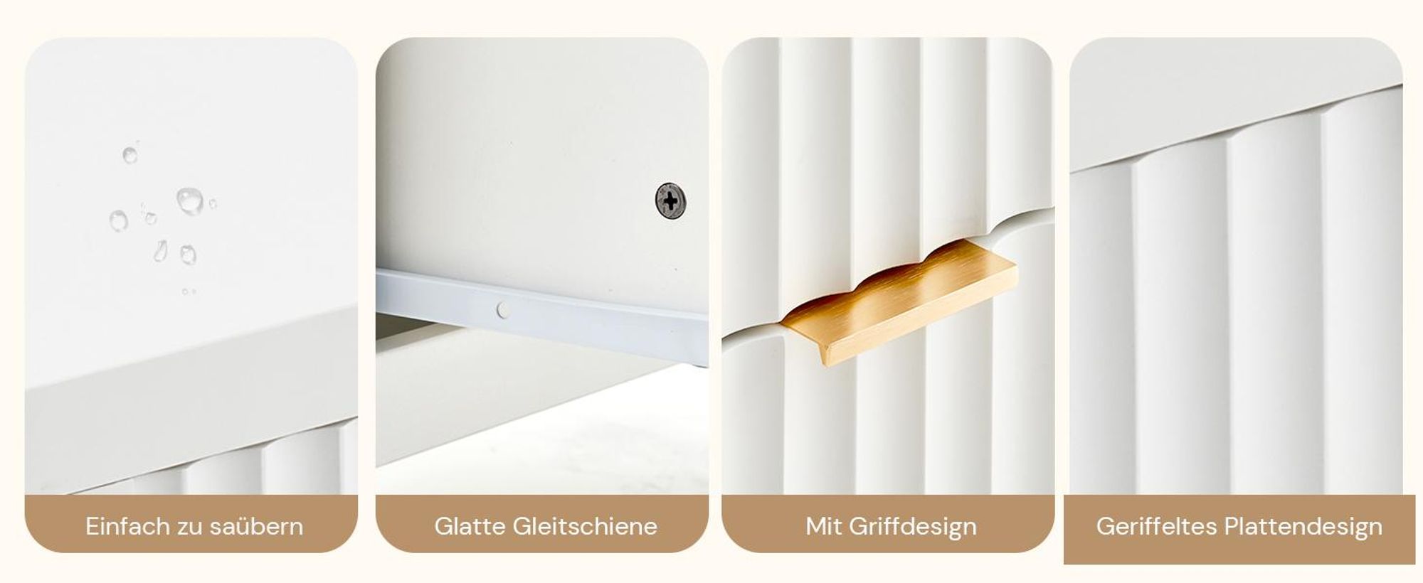 CLIPOP 50x38x63cm Nachtkommode,2 Schubladen Nachttisch mit Ladestation