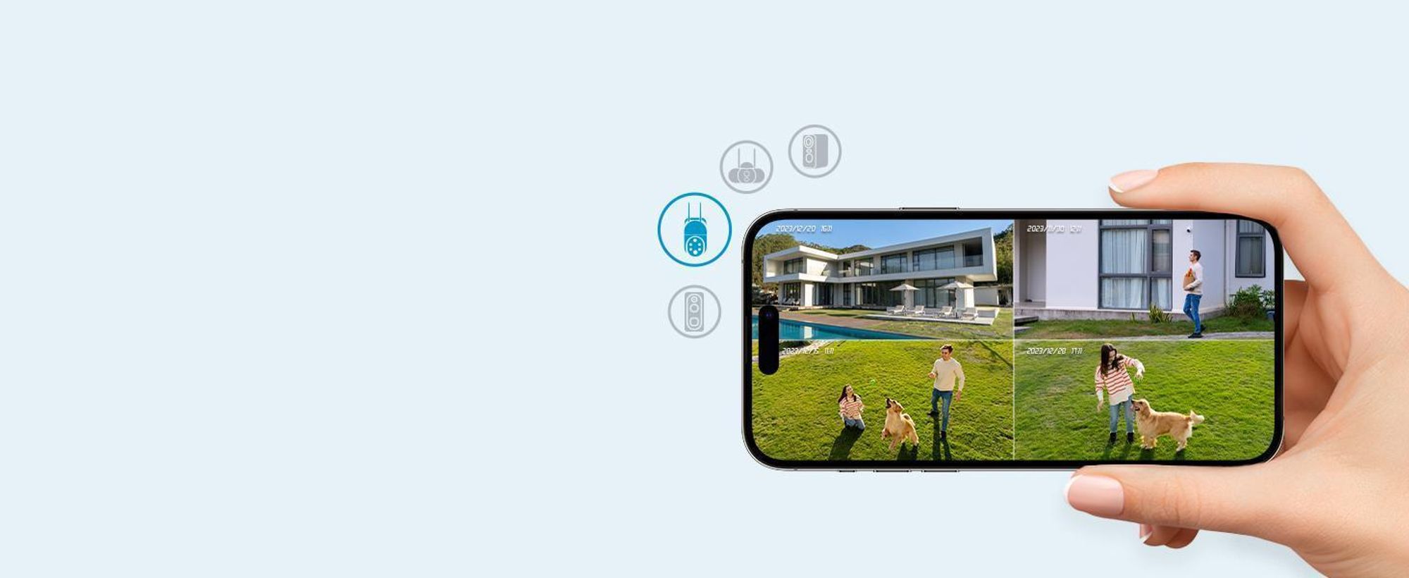 3 Stück 2K 3MP Überwachungskamera Aussen Solar 360° PTZ Kamera Aussen Akku 2.4GHz Kabellos mit PIR Bewegungsmelder Farb-Nachtsicht 2-Wege-Audio
