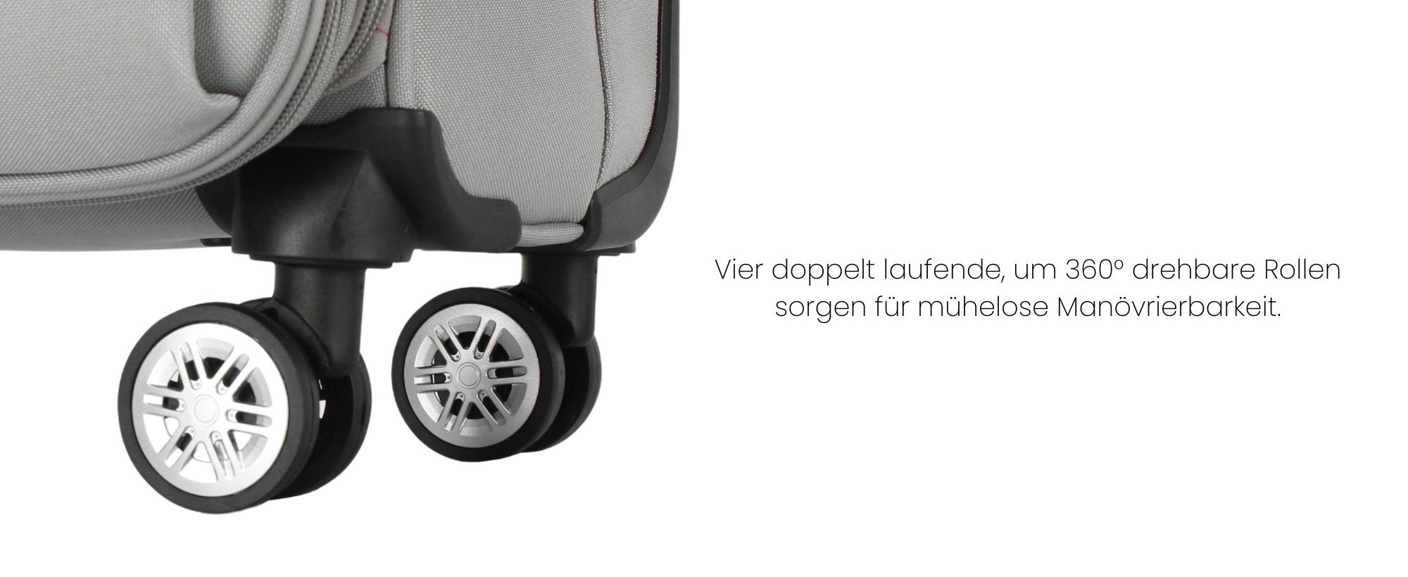 Aga Travel Kofferset 3-teilig MR4676 – Reisekoffer, Oxford-Gewebe, TSA-Schloss & 360° Rollen, Handgepäck, 35L/65L/95L, Hellgrau