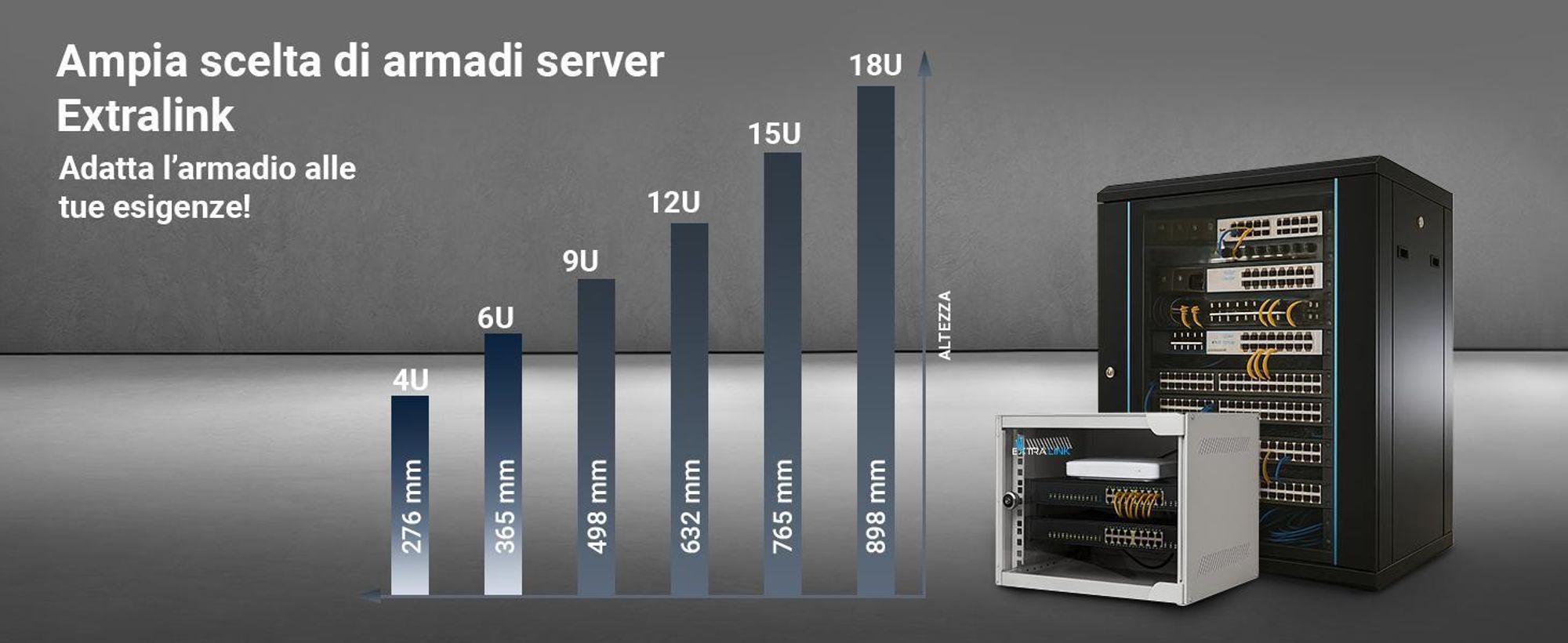 Extralink armadio rack 10" 4U da parete 280x310 mm nero