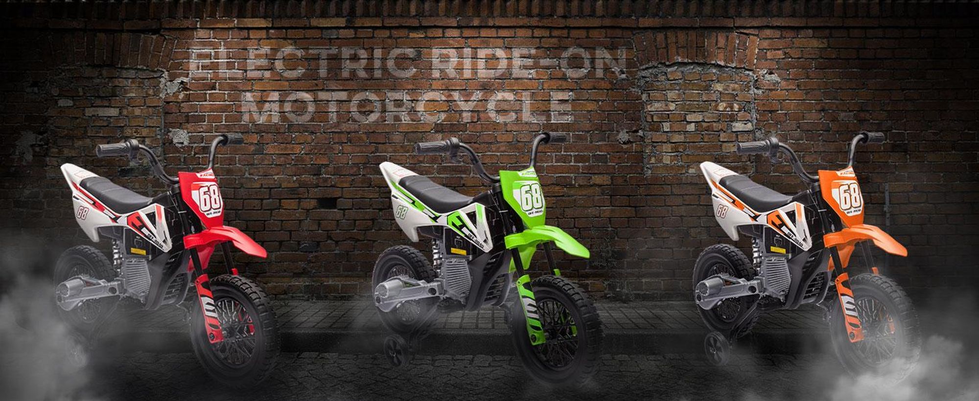 AIYAPLAY Elektryczny motocykl dziecięcy Elektryczny motocykl z muzyką, dla dzieci 2,4-5 km/h Elektryczny motocykl z 2 kółkami bocznymi dla dzieci w wieku 3-6 lat, zielony
