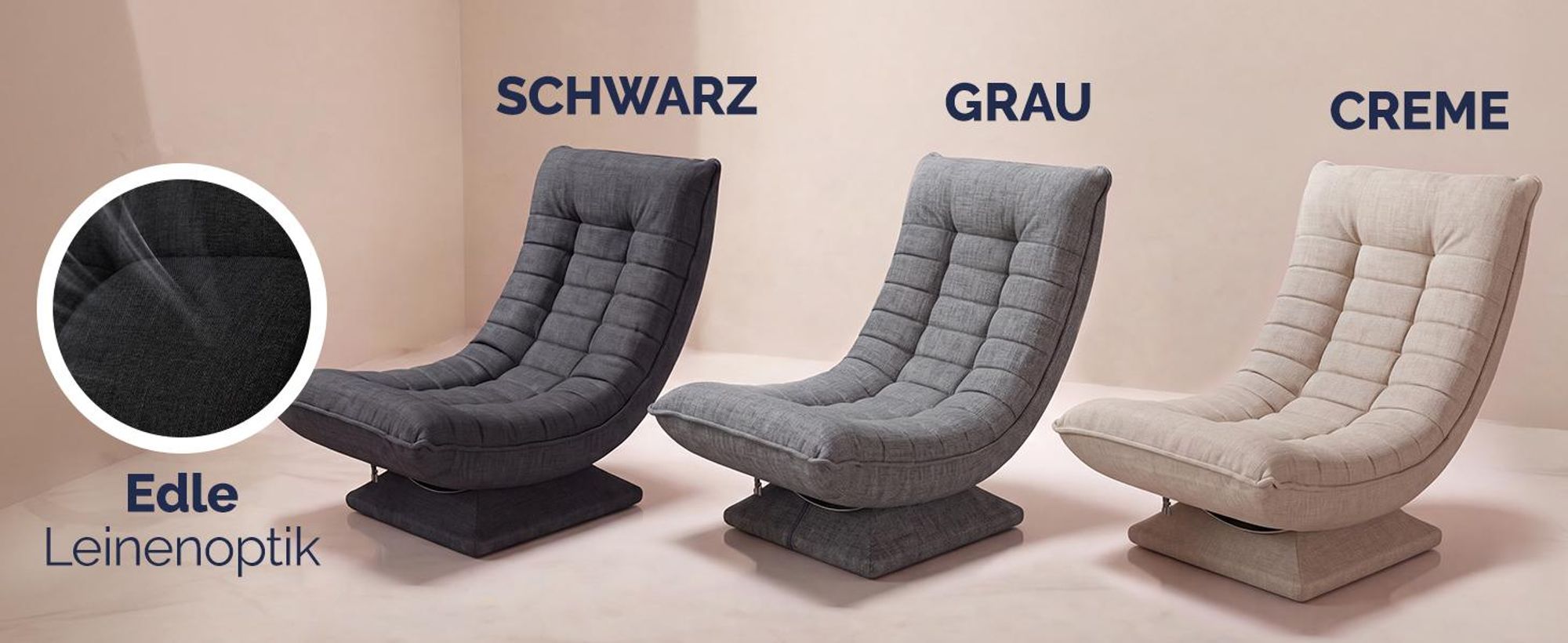 CASARIA Relaxsessel mit Verstellbarer Rückenlehne Cord Grau
