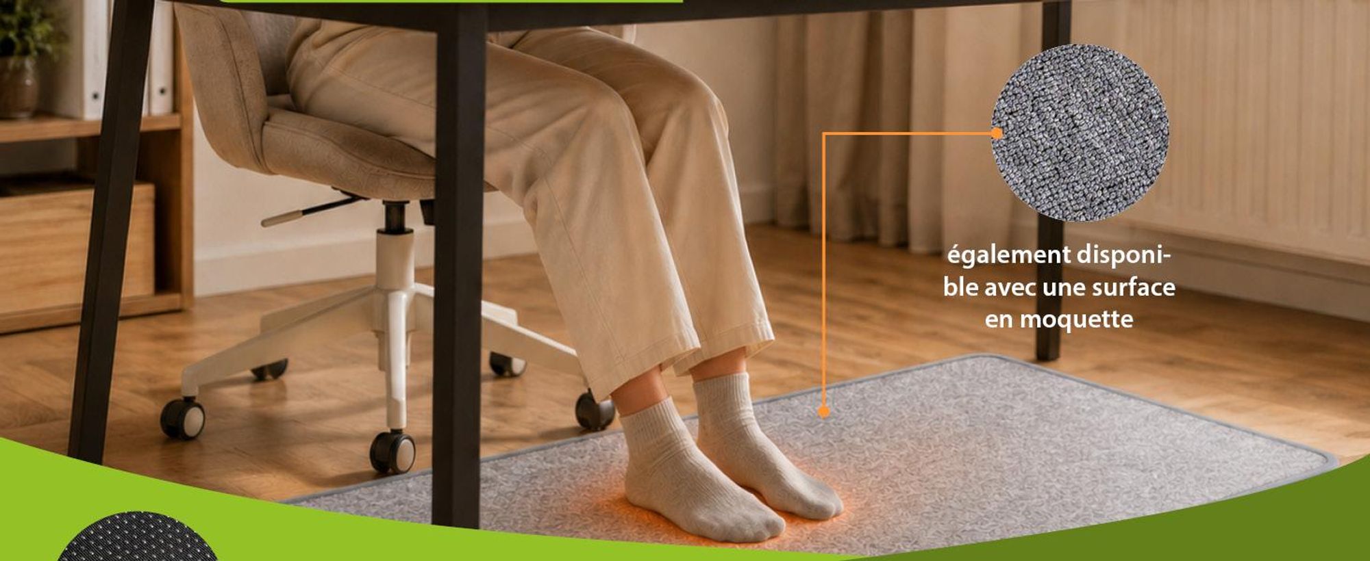 Tapis chauffant en PVC infrarouge pour les pieds, tapis chauffant pour les pieds, tapis chauffant pour les pieds, tapis chauffant pour les pieds, 55x80 cm, modèle carbone