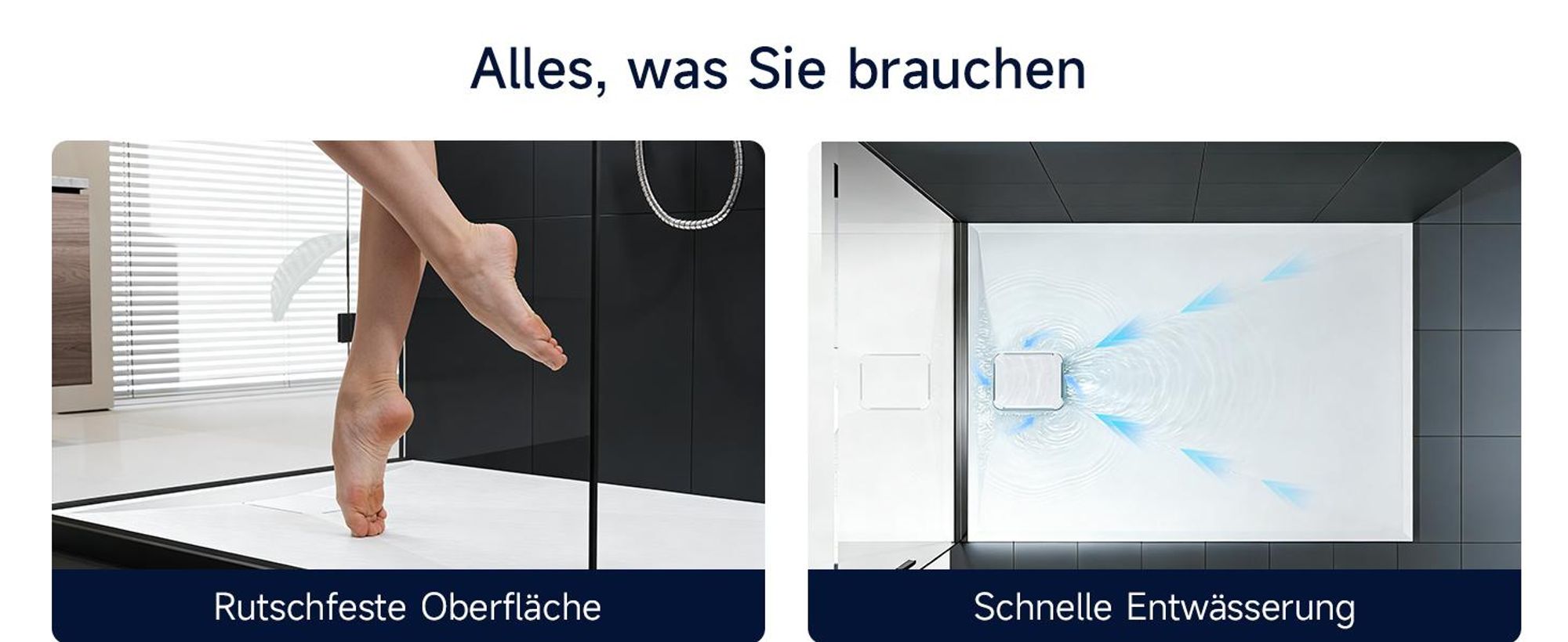 HOROW Rechteckig Duschwanne weiß struktur inkl. Ablassschraube, mit rutschhemmender Oberfläche - 3 Größen - 90 x 80 cm / 100 x 80 cm / 120 x 80 cm