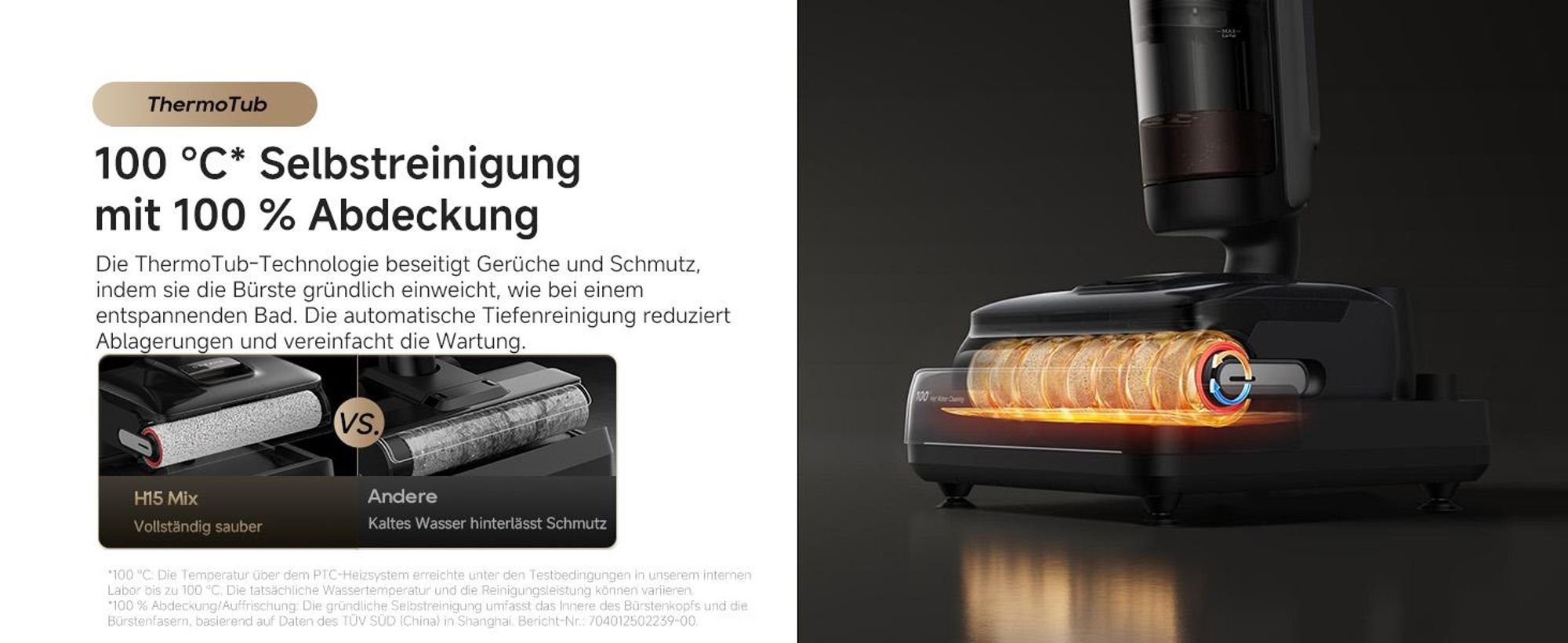 Dreame H15 Mix 7in1 Nass- und Trockensauger,KI-Roboterarm,Kantenreinigung,23kPa Saugkraft,verhedderungsfrei,100°C Bürstenrein,90 °C Trocknung