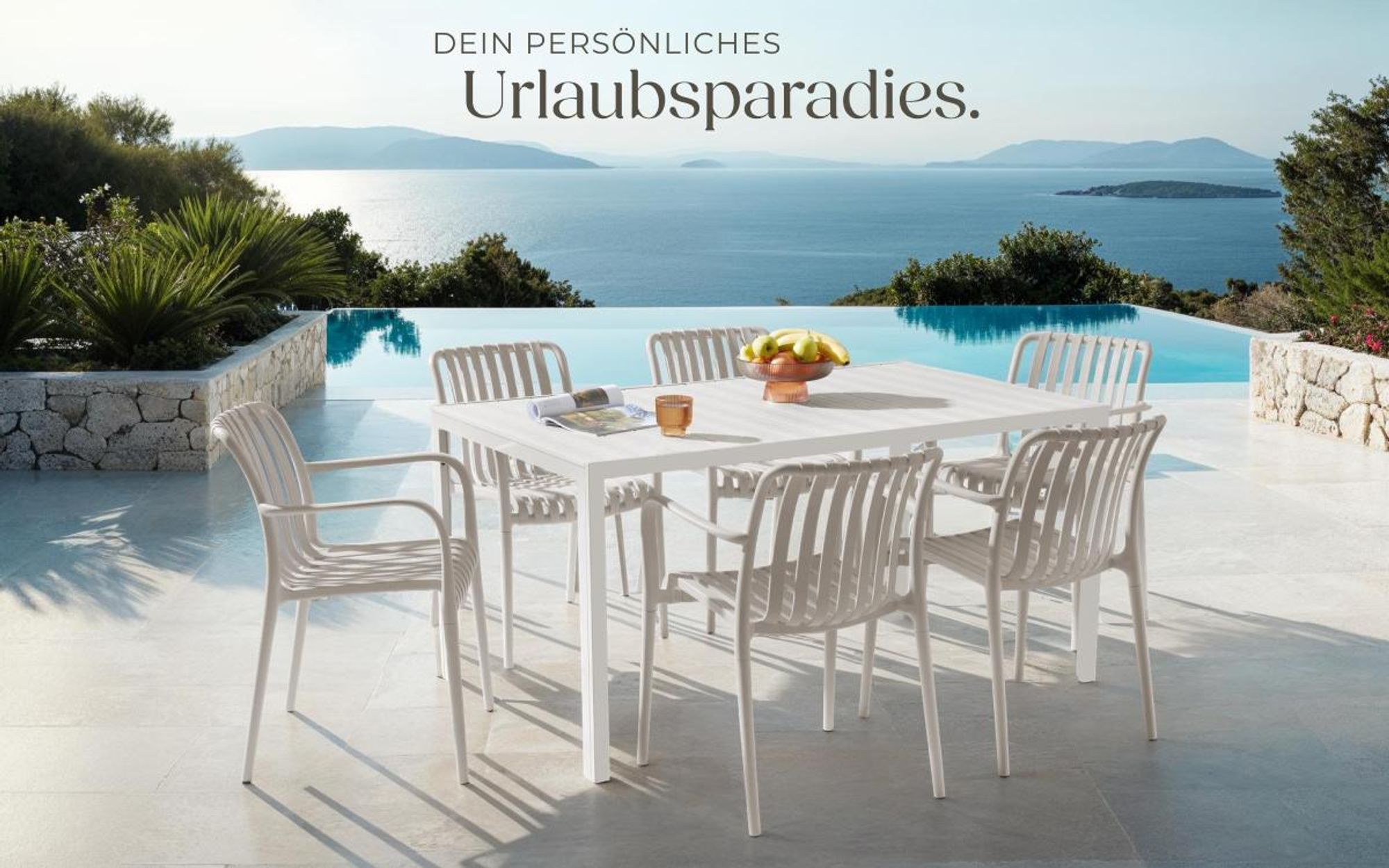 tectake® Gartenstühle Alcudia, wetterfest, stapelbar