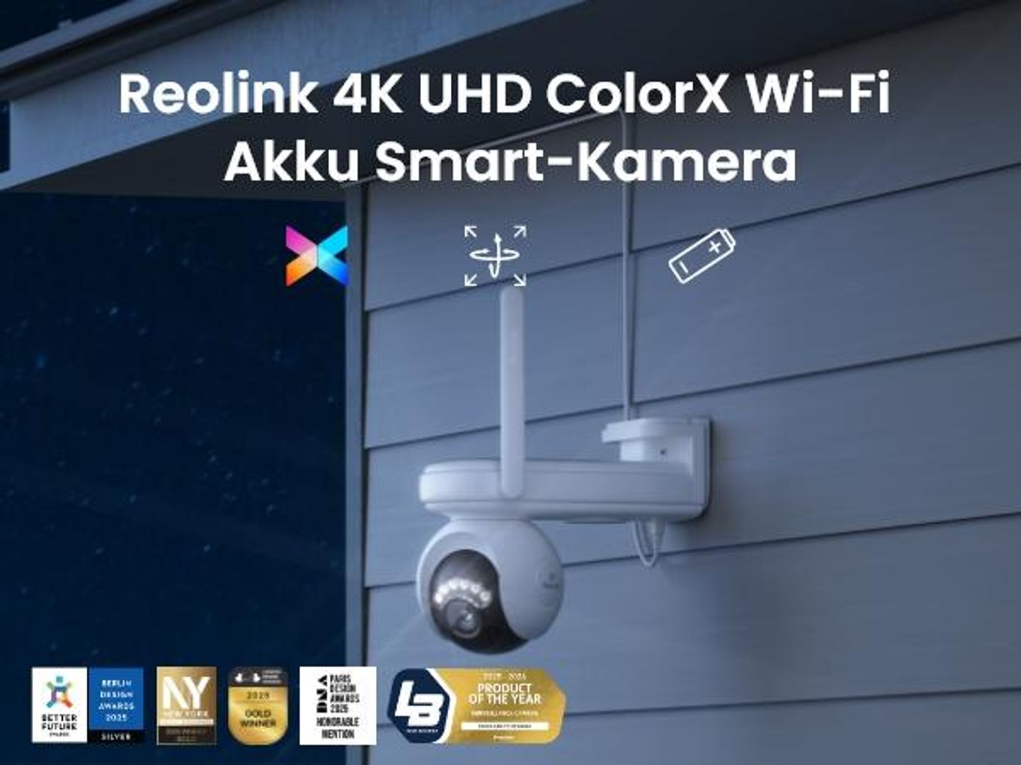 Reolink Altas PT Ultra, 4K 8MP WiFi 6 Überwachungskamera, 20000mAh Akku, 360° PT Auto-Tracking, ColorX Nachricht, 10s Voraufzeichnung, KI Erkennung