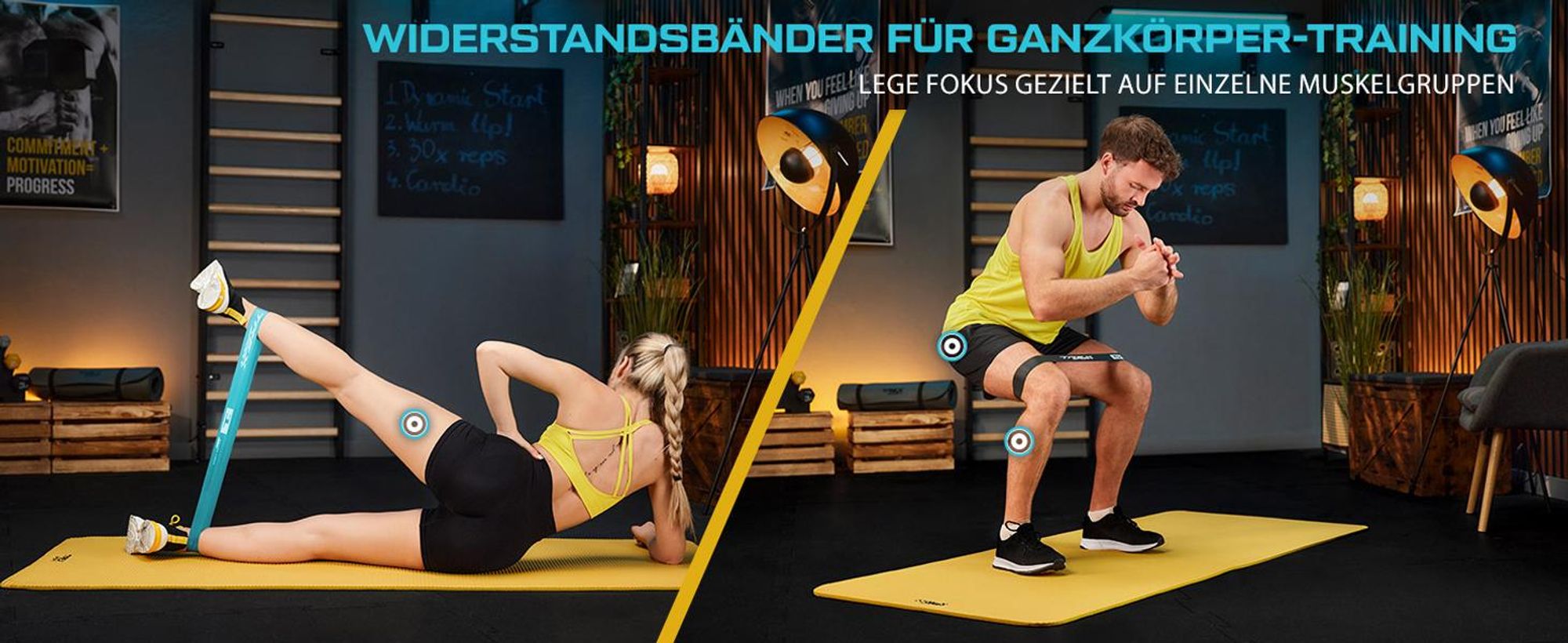 TREX SPORT Gymnastikband 5 Stück Set TX-065RBV Widerstandsband | Fitnessband 100% Latex, 1-18 kg, robust, elastisch | Resistance Band Neon