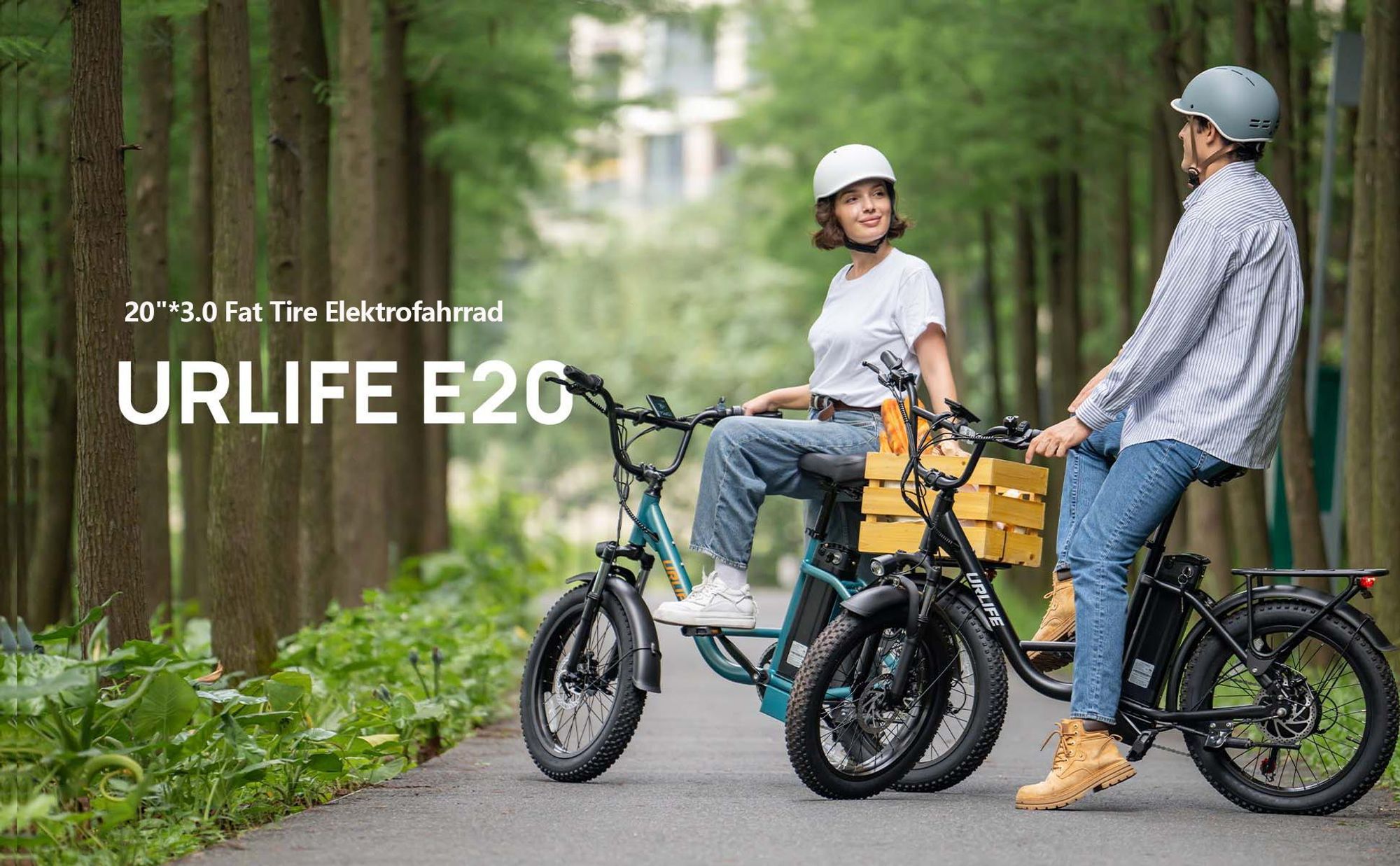 Elektrofahrrad URLIFE E20 - 250W Motor 48V 13Ah Batterie 20 Zoll Reifen Scheibenbremsen - Grün