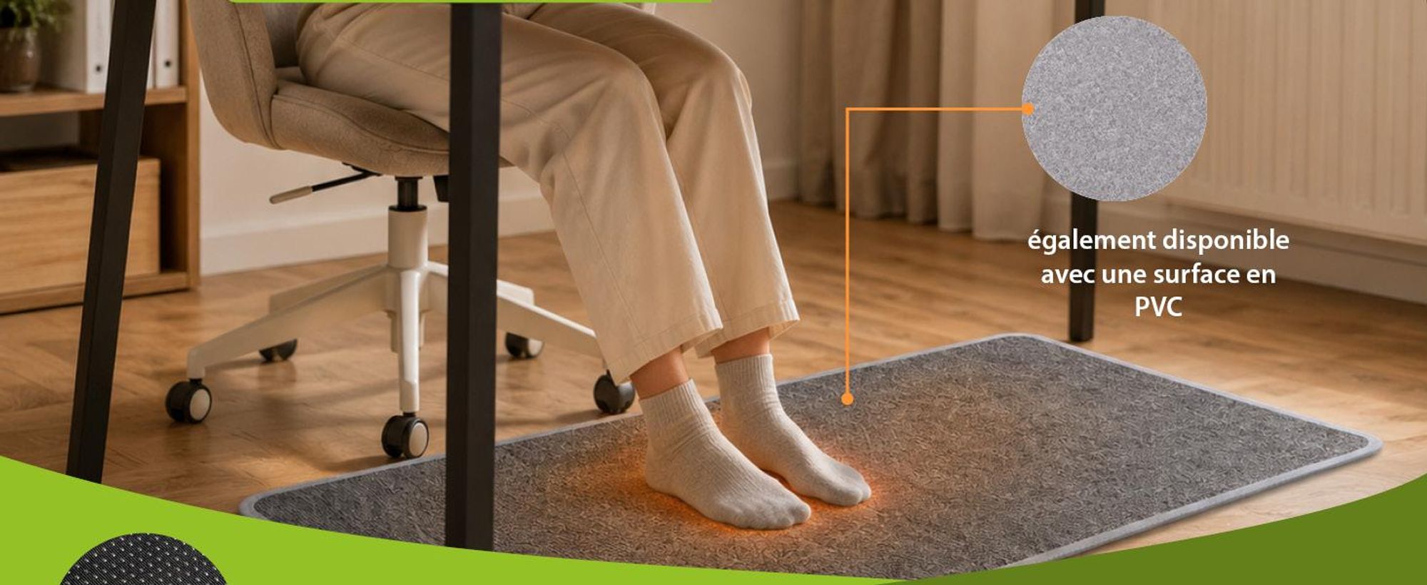 Tapis chauffant Warm Feet 55x80cm tapis infrarouge tapis chauffant infrarouge pour les pieds 40° gris avec minuterie