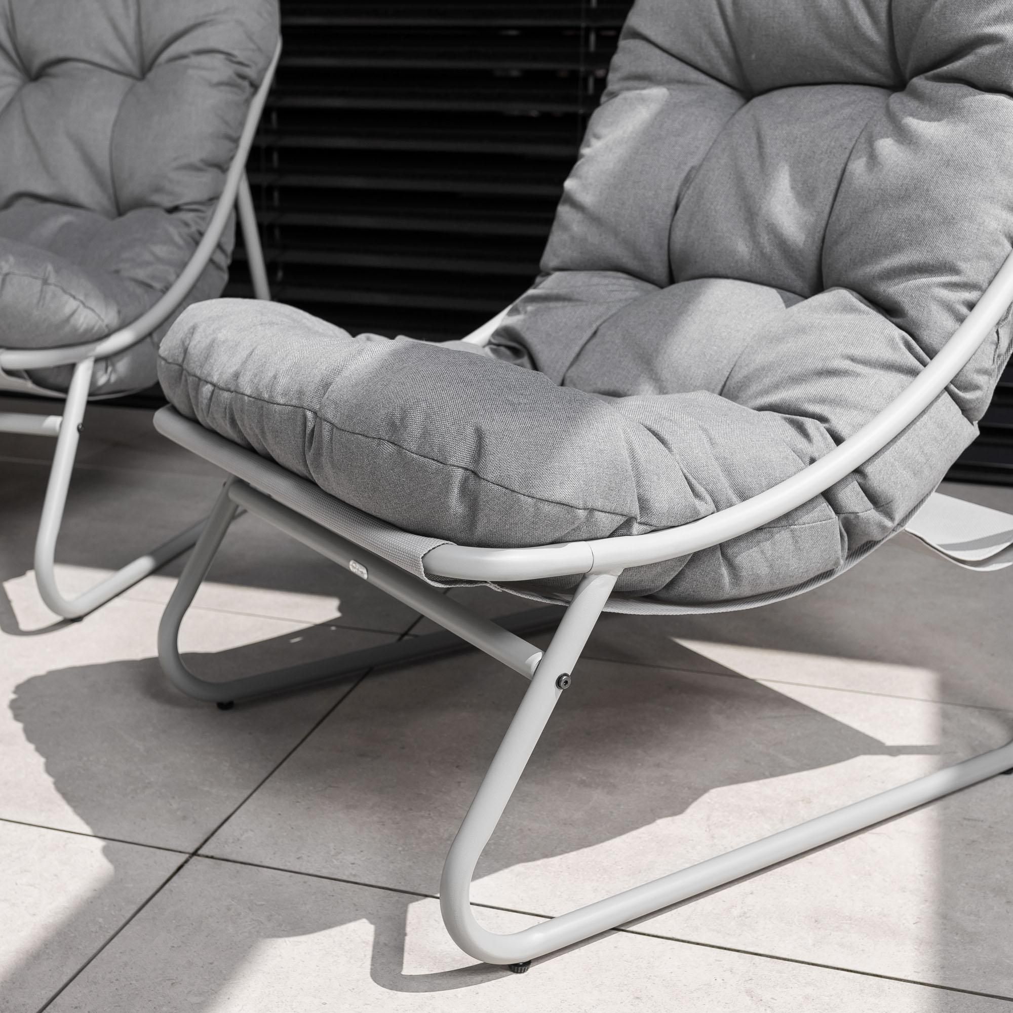 di volio Gartenmöbel Set ARSOLI – grau, moderne Gartenlounge aus Stahl, 1x Sofa, 2x Sessel, 2x Tisch, wetterfest & bequem