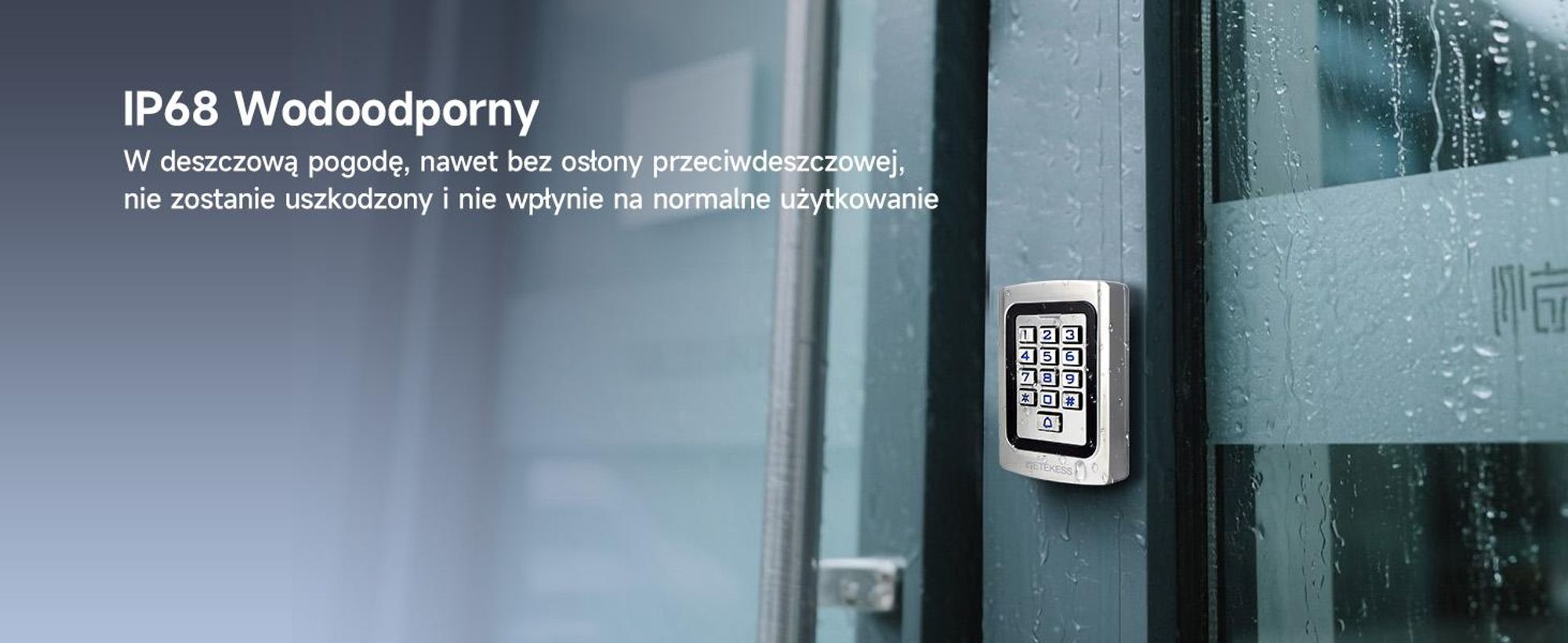 Retekess T-AC04 Inteligentna blokada drzwi IP68 System dostępu PIN 125KHz RFID Wodoodporny, podświetlany, antykradzieżowy, odpowiedni do sklepów mieszkalnych