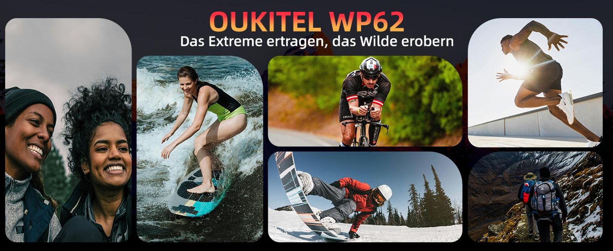 OUKITEL WP62 5G Outdoor Handy Android 15, 48GB+512GB/2TB Outdoor Smartphone Ohne Vertrag11000mAh/33W, 6,6'' FHD+120Hz 108MP+32MP,IP68/OTG/NFC, Silber