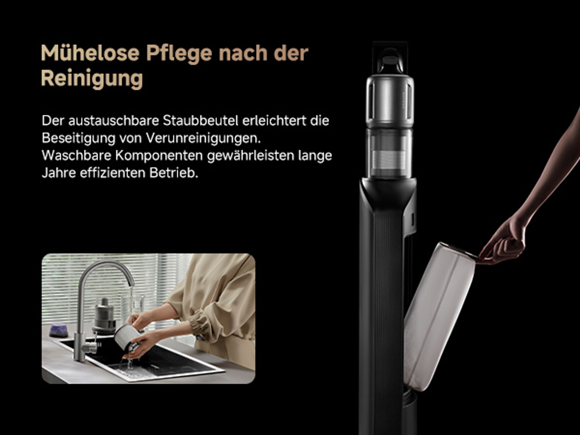 Dreame Z40 Station Akku-Staubsauger– Kabelloser Stielstaubsauger mit automatischer Leerung, Reinigungsstation, 310 AW Saugkraft, 160 Min
